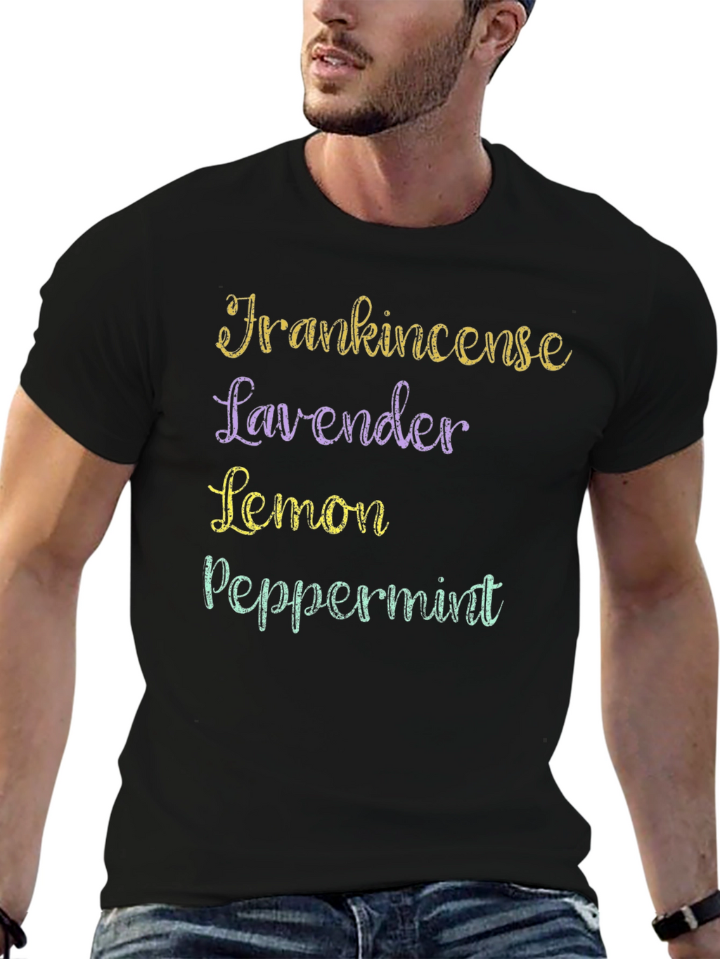 Essential Oils T-Shirt: Frankincense Lavender Lemon Peppermint