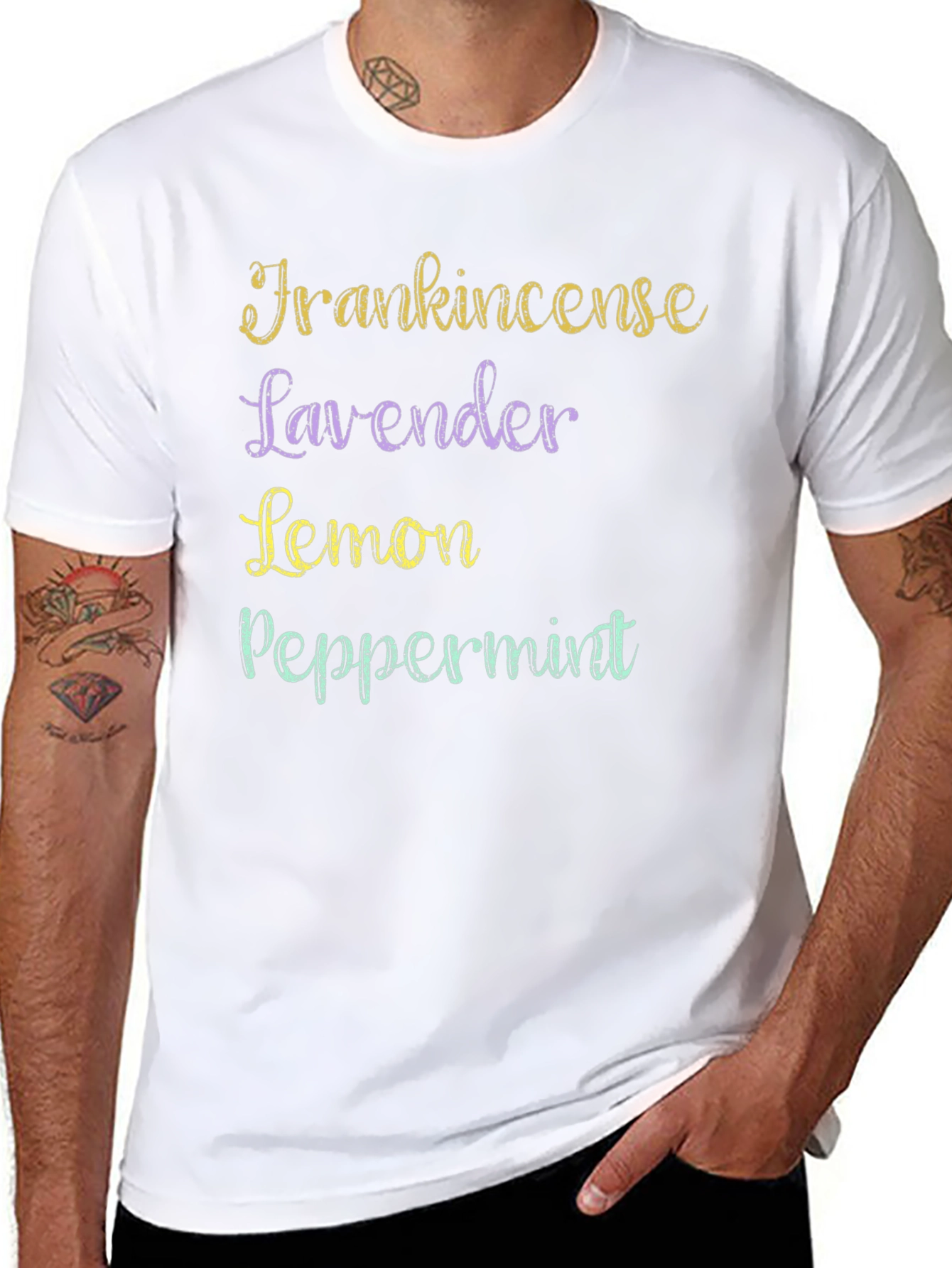 Essential Oils T-Shirt: Frankincense Lavender Lemon Peppermint