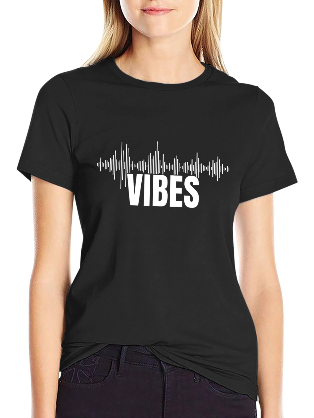 Vibes Graphic T-Shirt - Black Cotton Tee