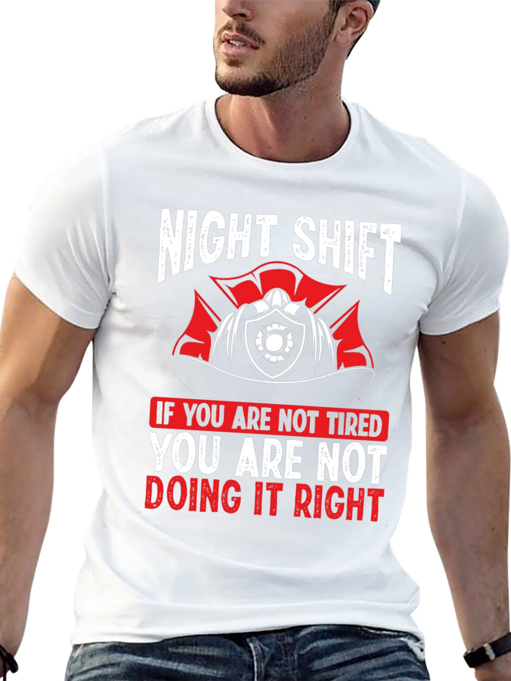 Night Shift Firefighter Graphic T-Shirt