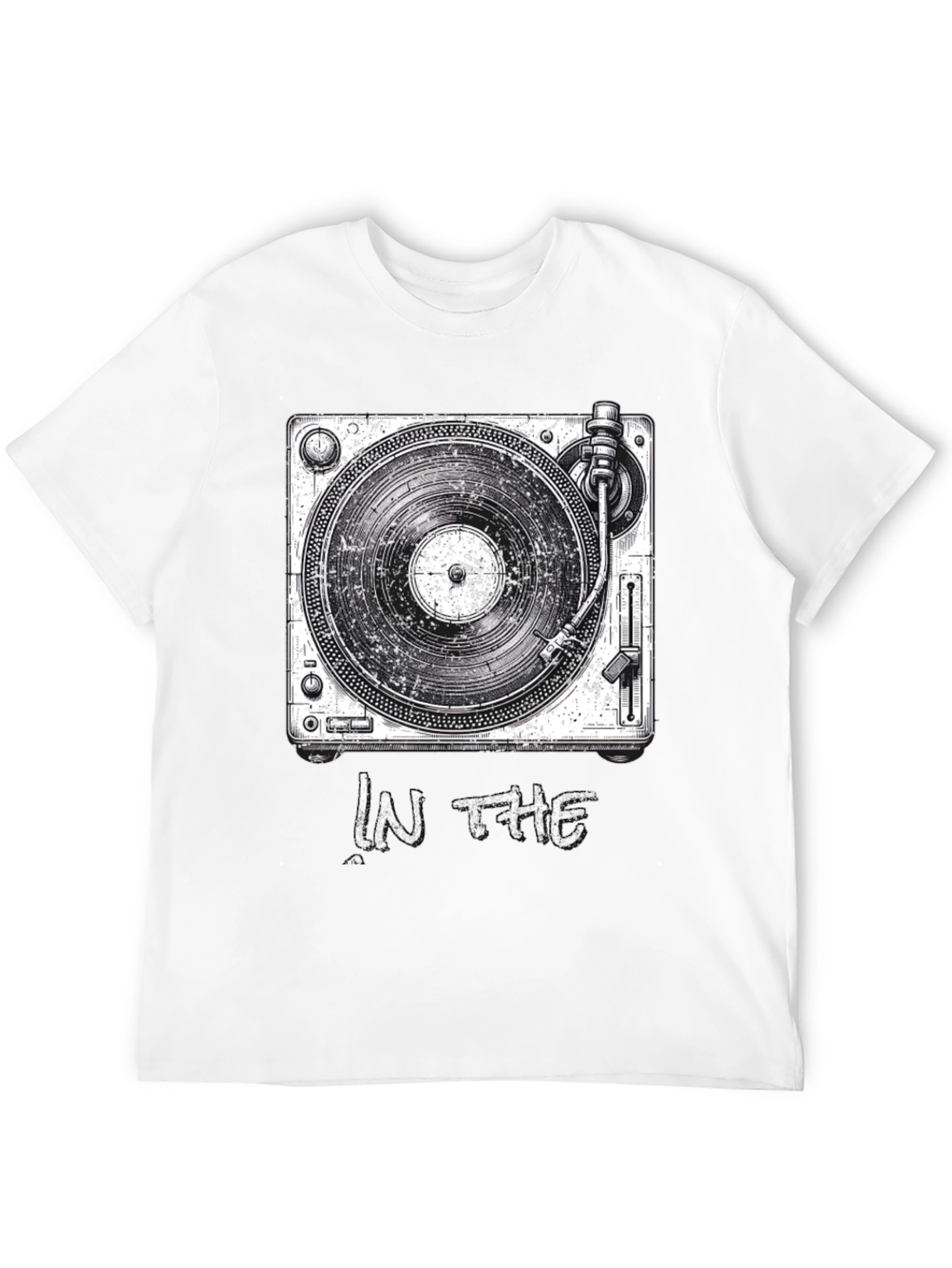 DJ Turntable Graphic T-Shirt - Black