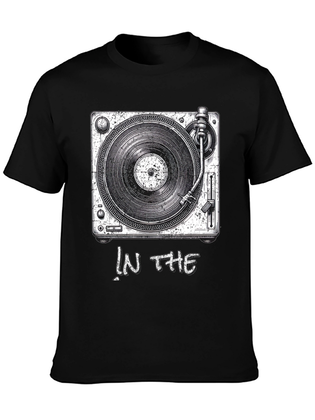 DJ Turntable Graphic T-Shirt - Black