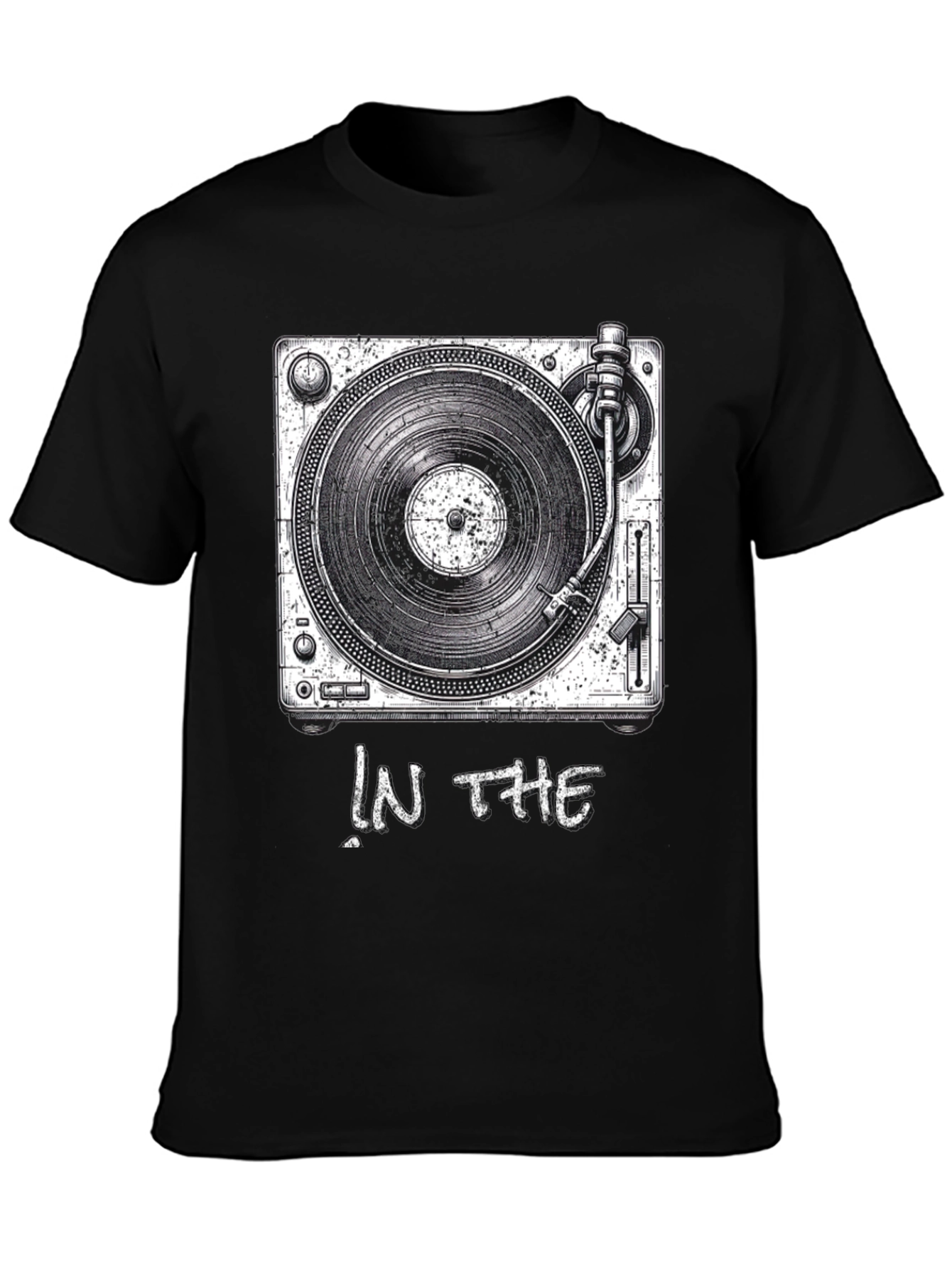 DJ Turntable Graphic T-Shirt - Black