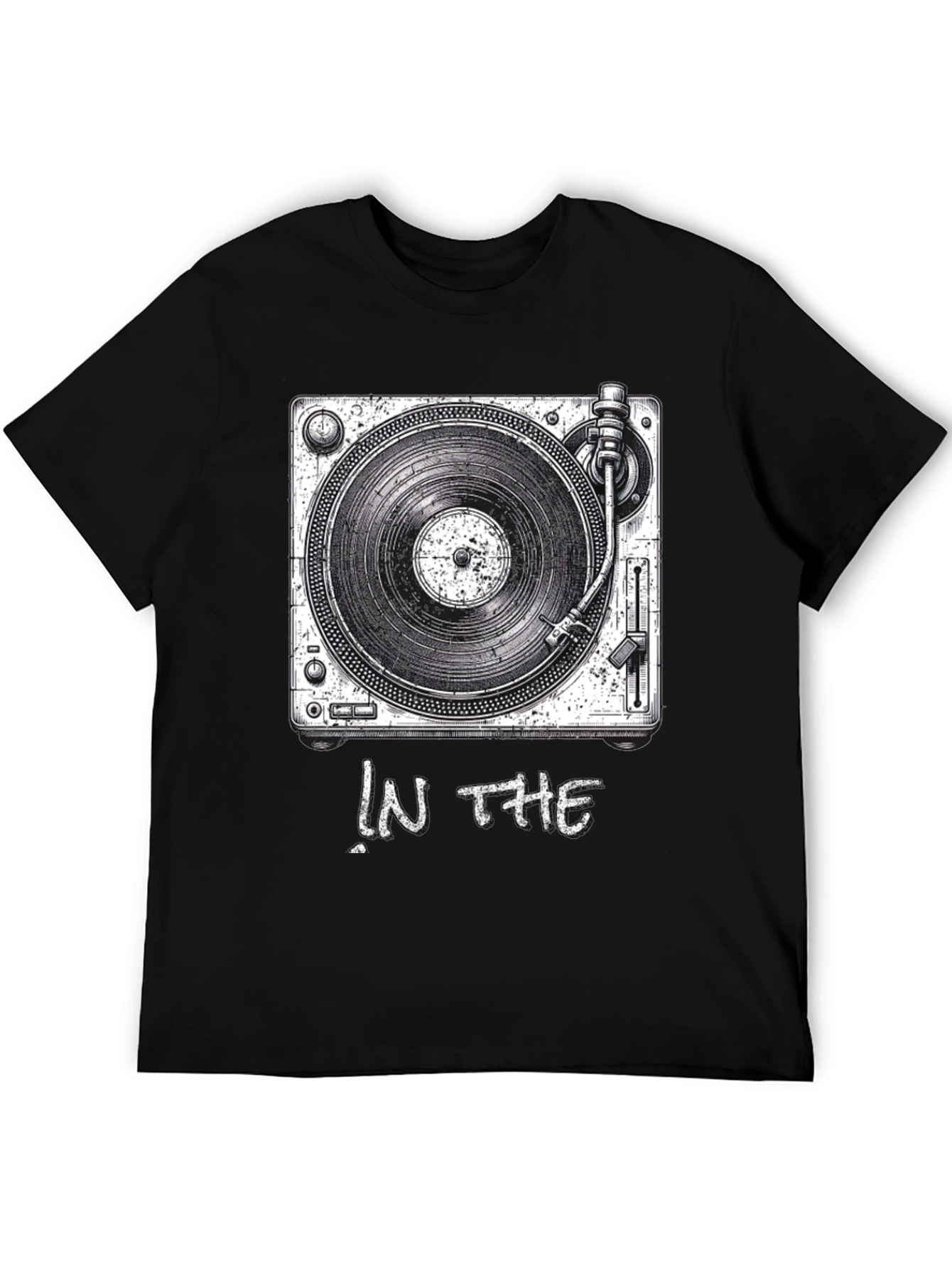 DJ Turntable Graphic T-Shirt - Black