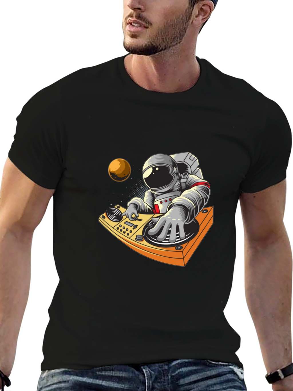 Astronaut DJ Graphic Tee - Space Music Vibes