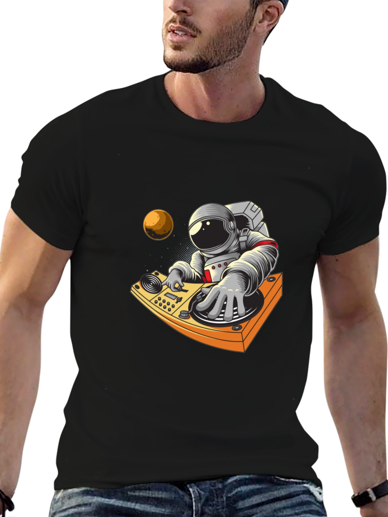 Astronaut DJ Graphic Tee - Space Music Vibes