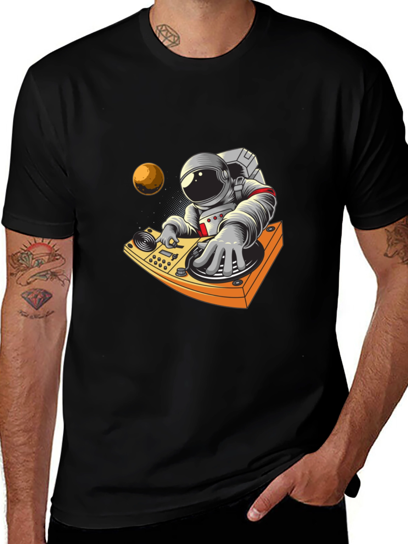 Astronaut DJ Graphic Tee - Space Music Vibes