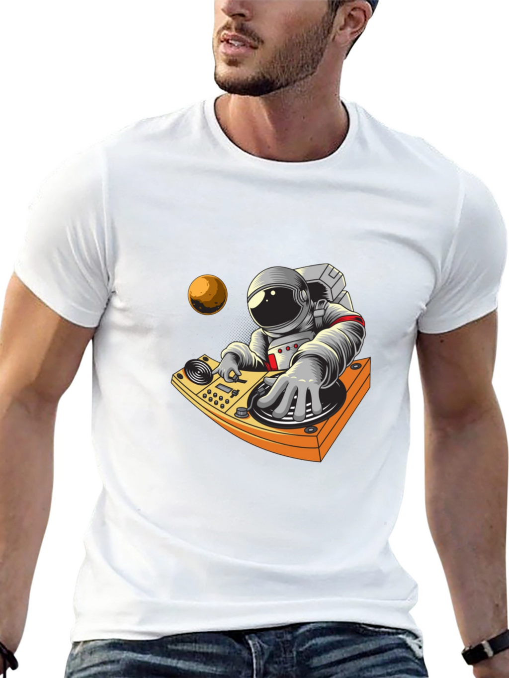 Astronaut DJ Graphic Tee - Space Music Vibes