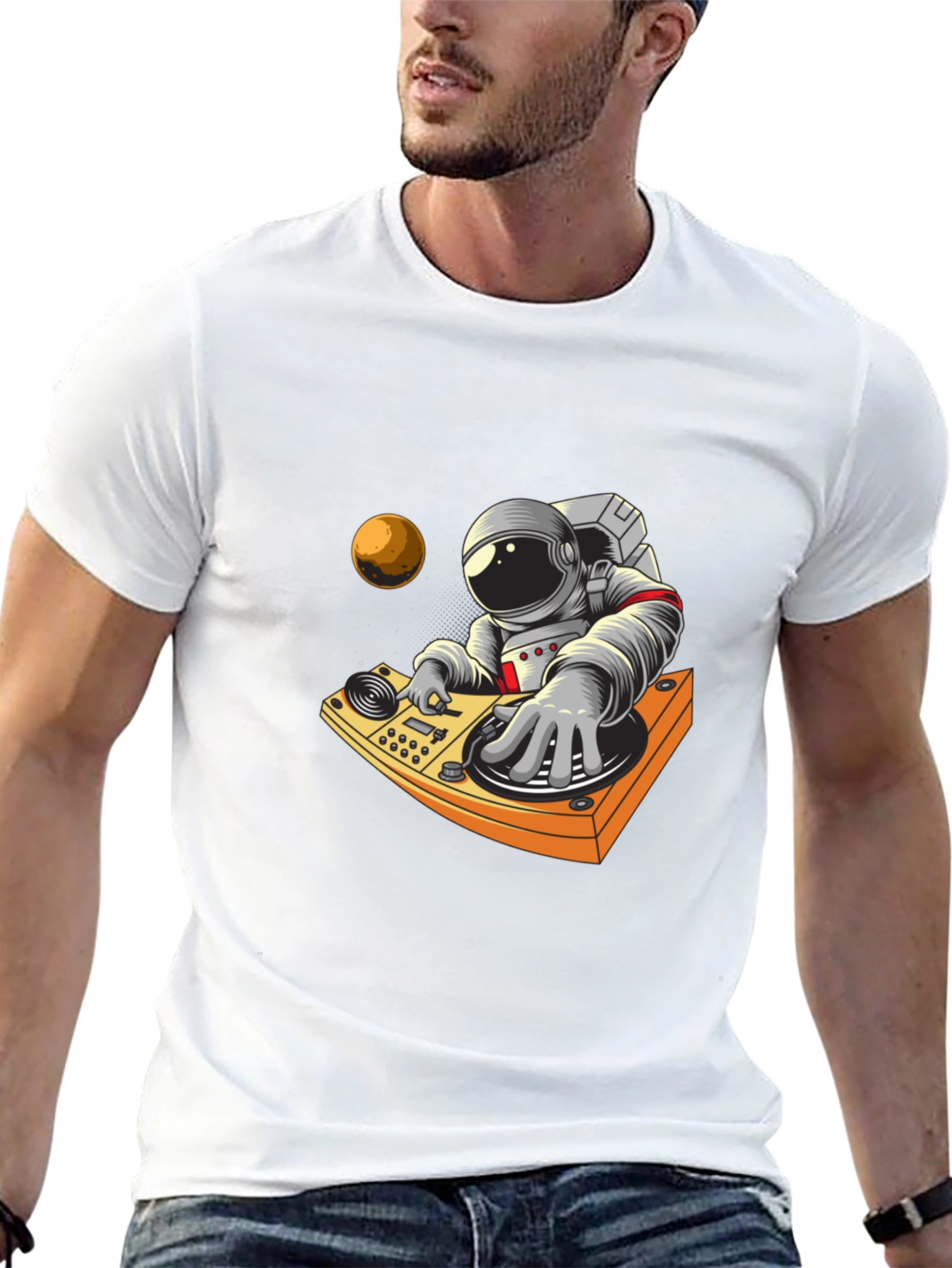 Astronaut DJ Graphic Tee - Space Music Vibes