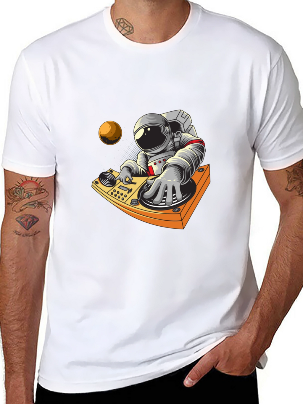 Astronaut DJ Graphic Tee - Space Music Vibes