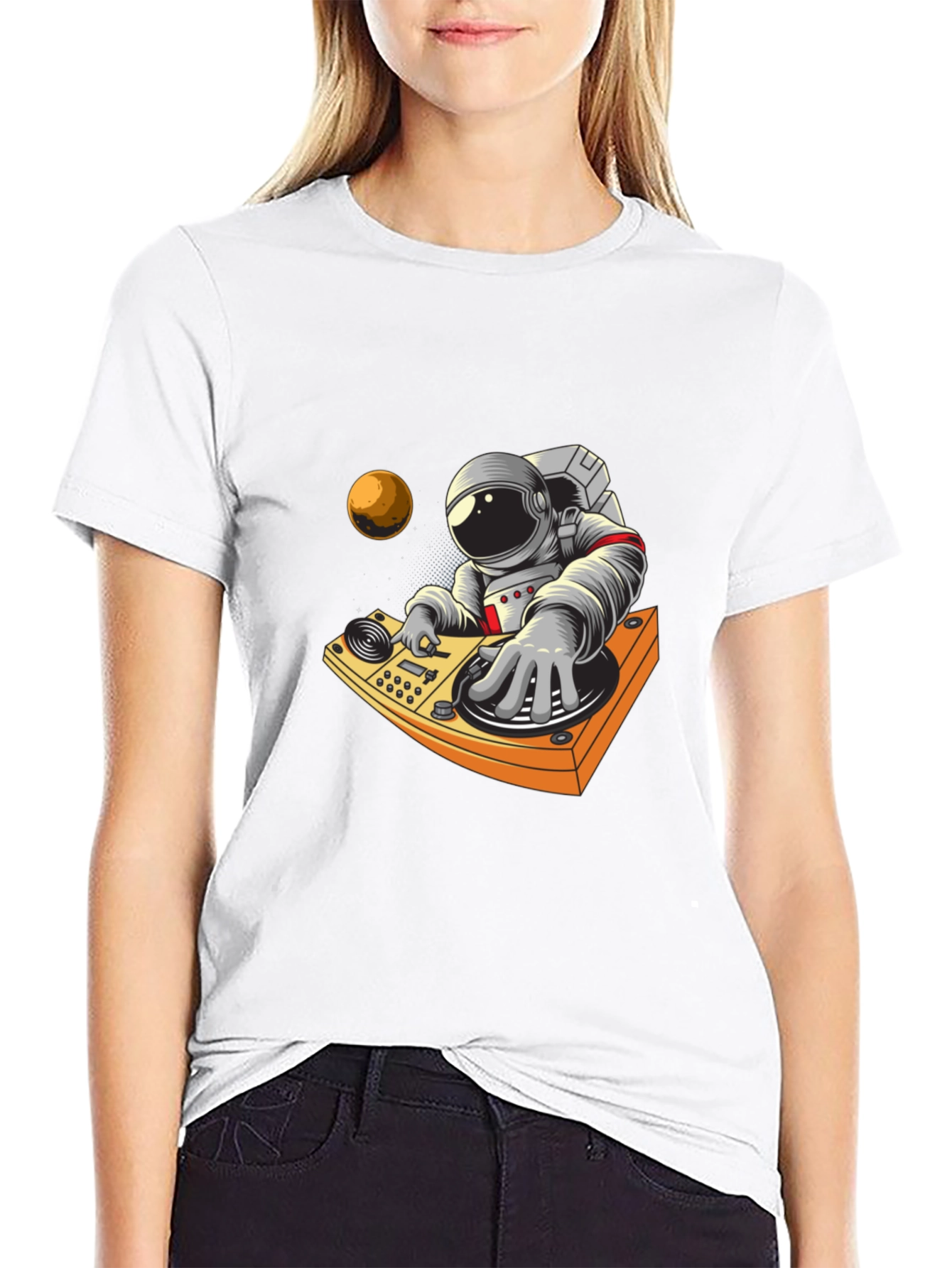 Astronaut DJ Graphic Tee - Space Music Vibes