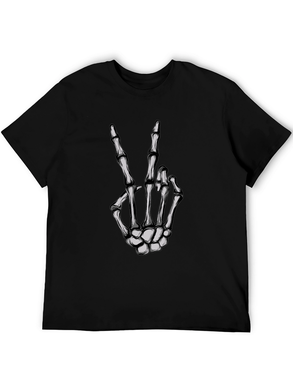 Skeleton Hand Peace Sign Graphic Tee