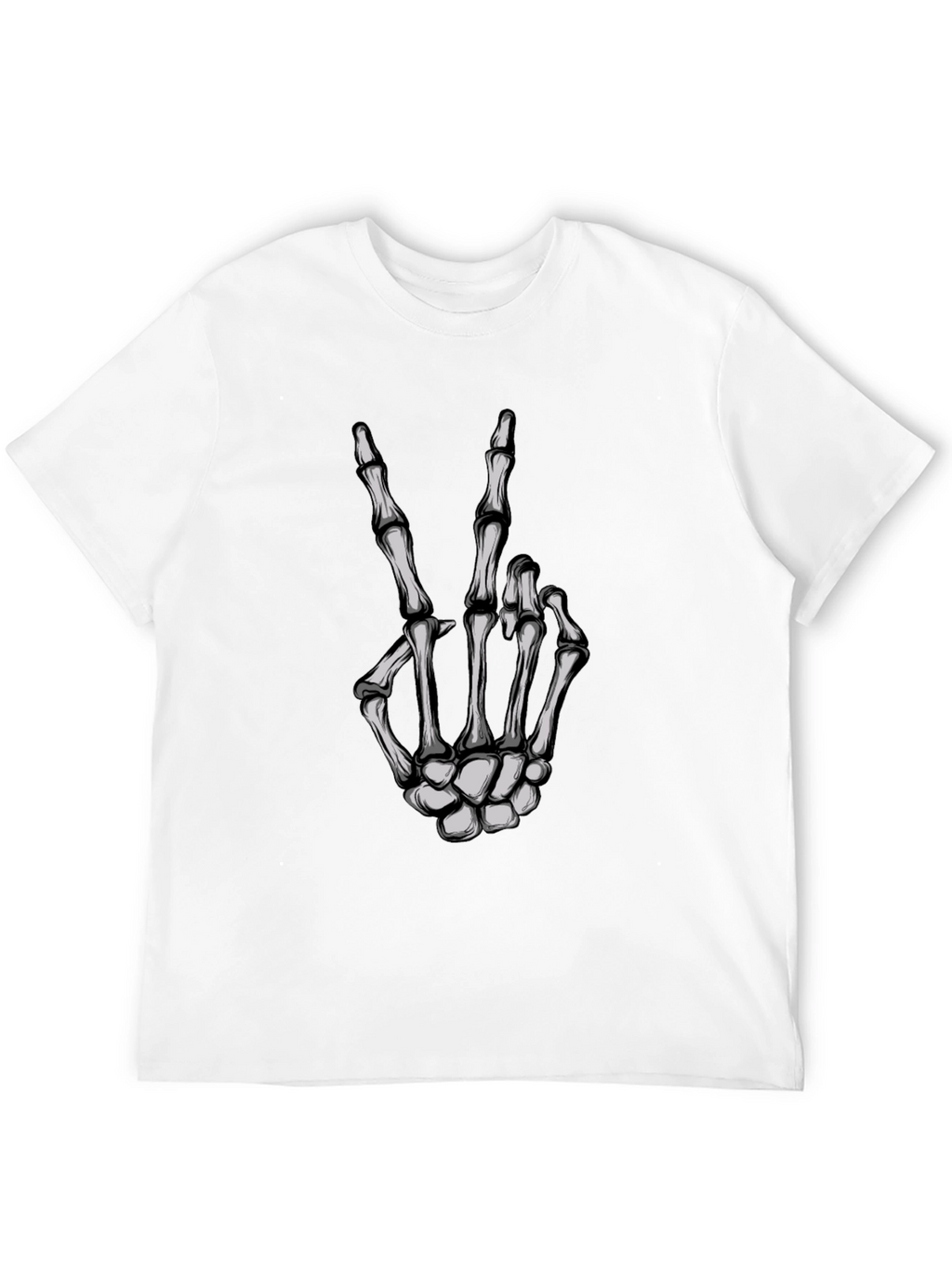Skeleton Hand Peace Sign Graphic Tee