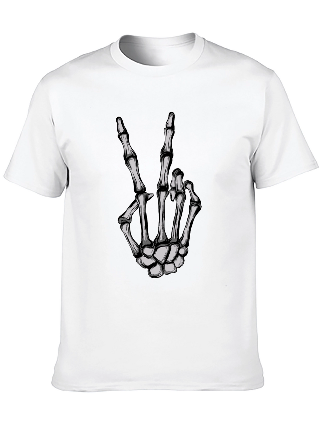Skeleton Hand Peace Sign Graphic Tee