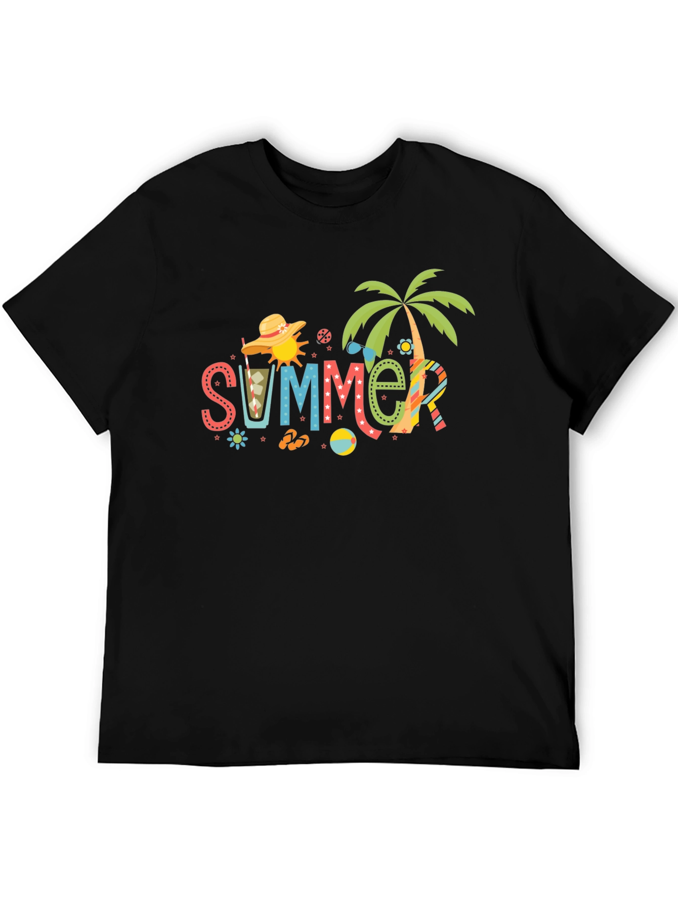 Summer Fun Black T-Shirt