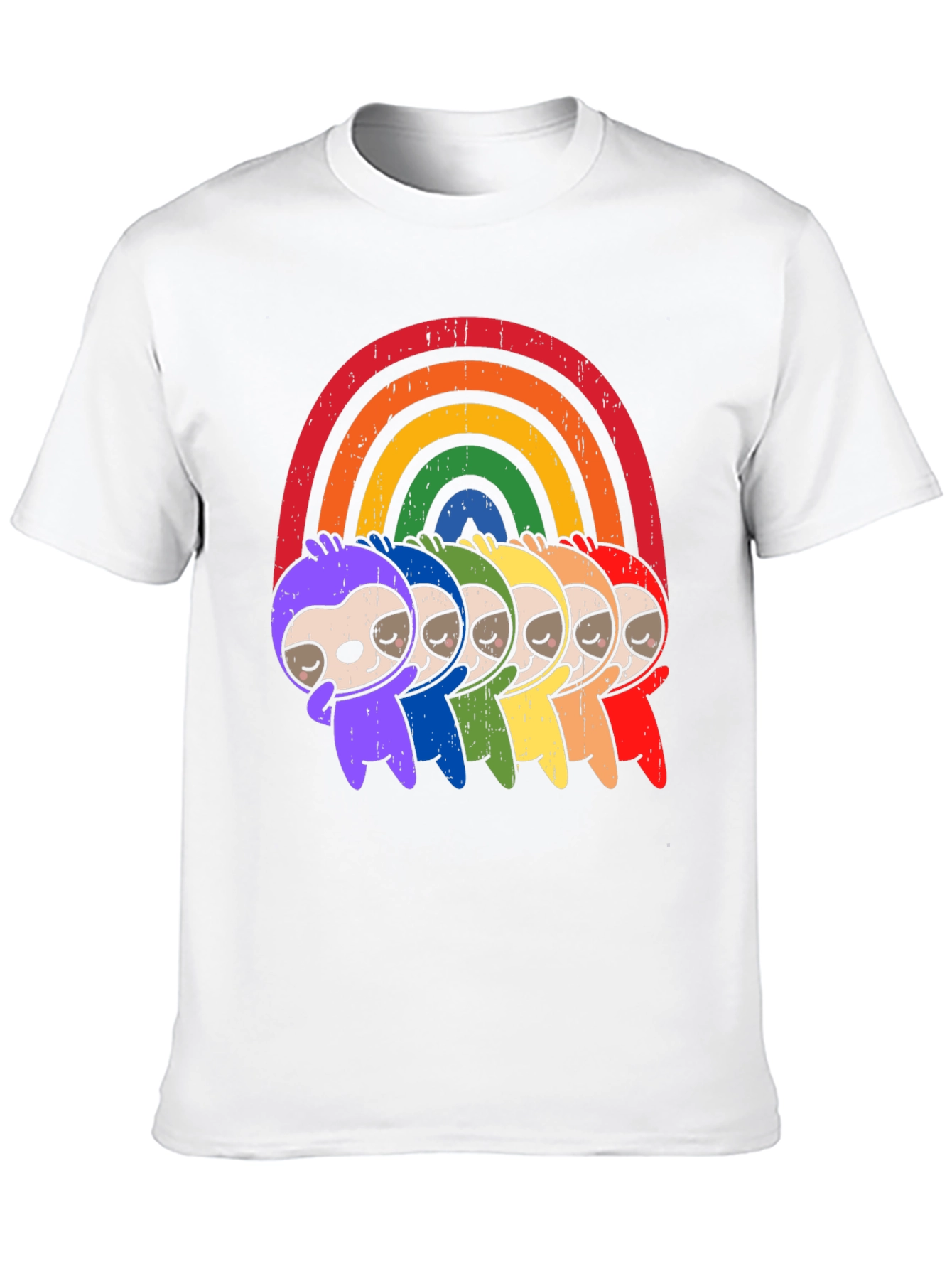 Rainbow Sloth T-Shirt - Pride Cute Graphic Tee