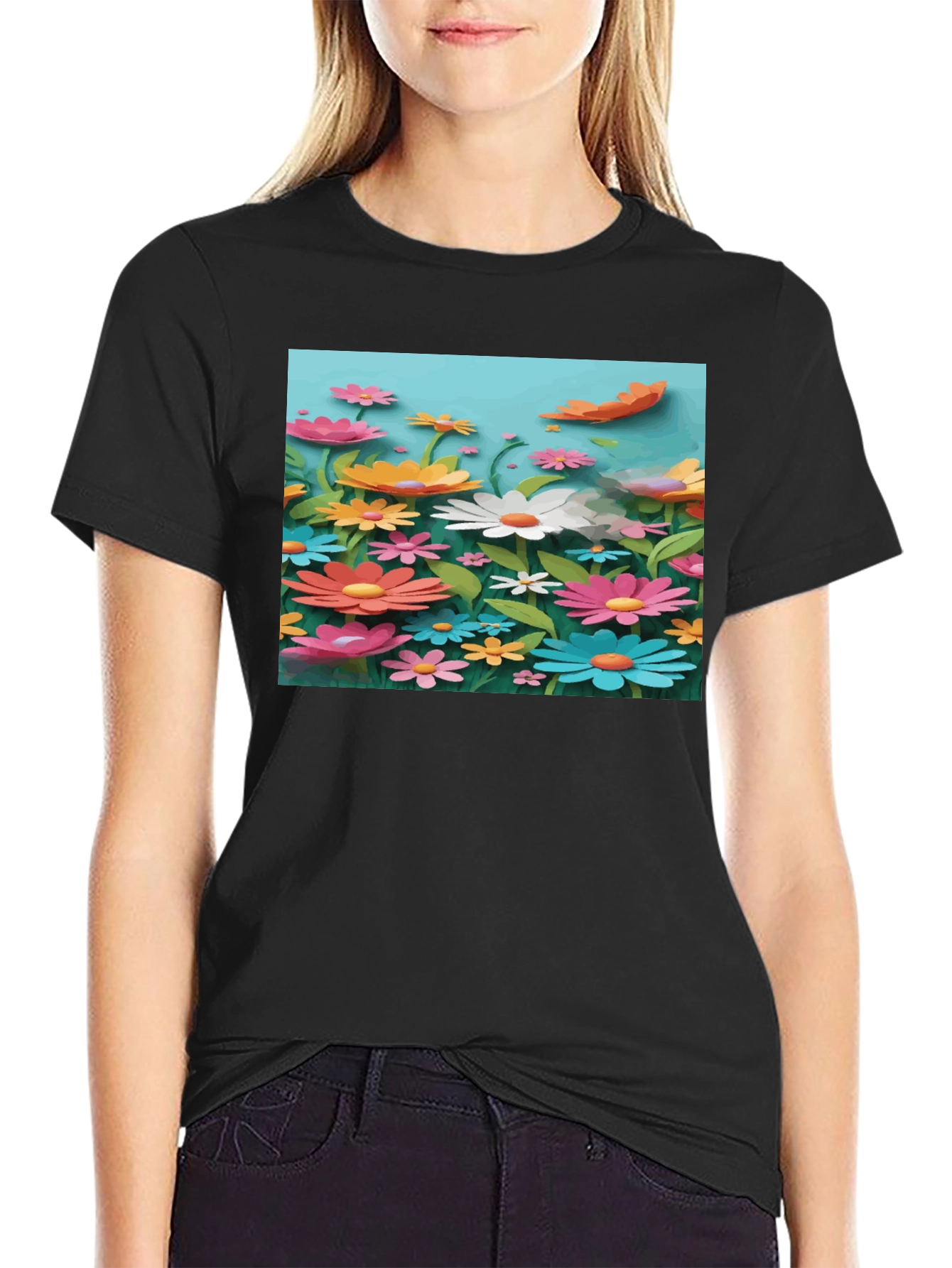 Floral Graphic T-Shirt - Vibrant Garden Print