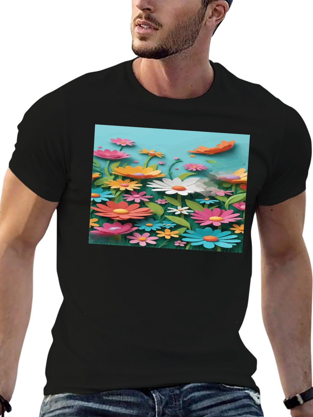 Floral Graphic T-Shirt - Vibrant Garden Print