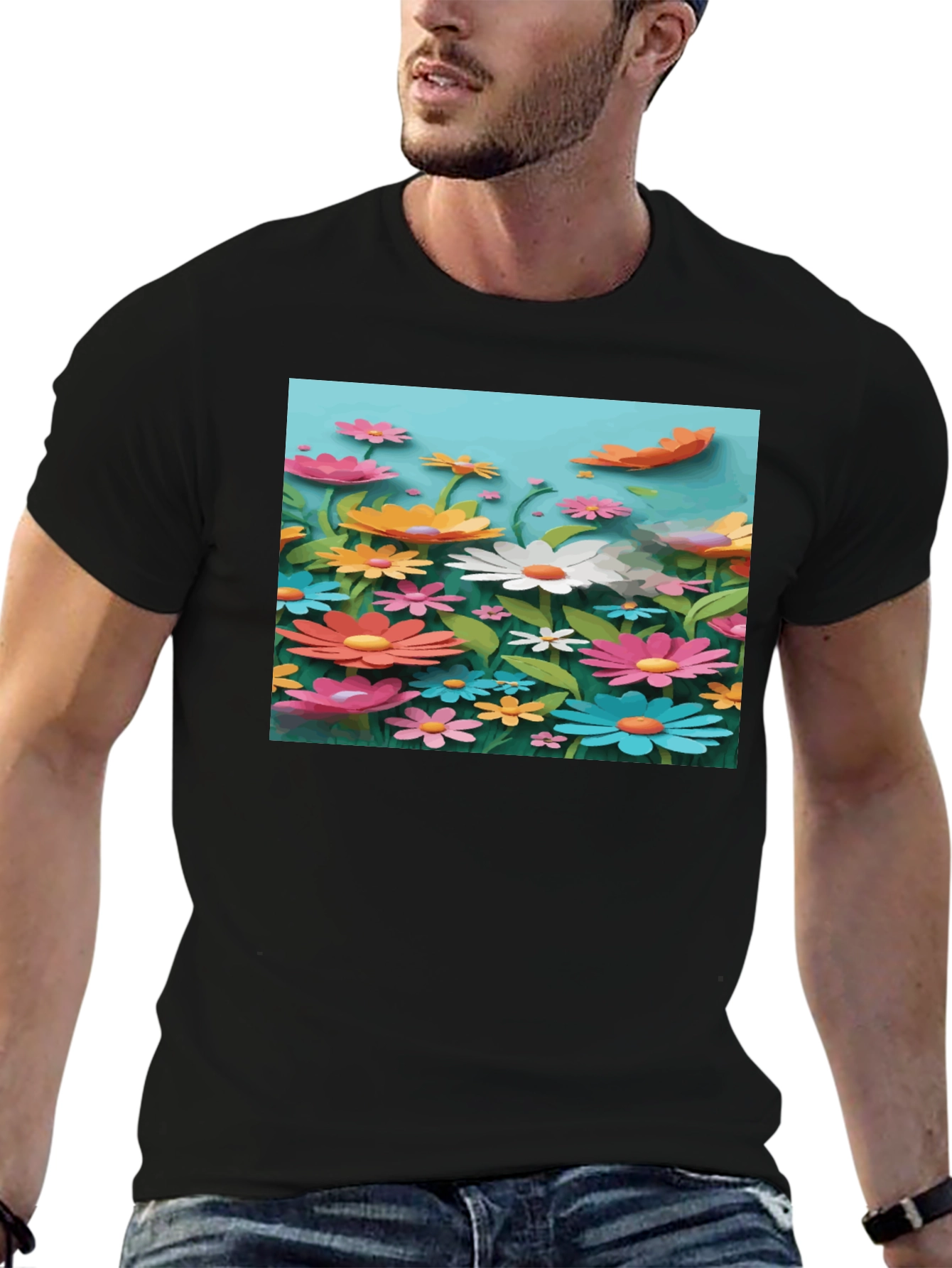 Floral Graphic T-Shirt - Vibrant Garden Print