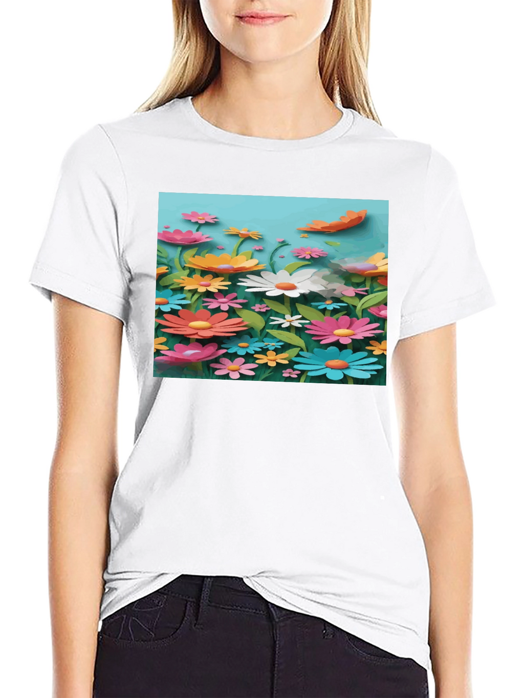 Floral Graphic T-Shirt - Vibrant Garden Print