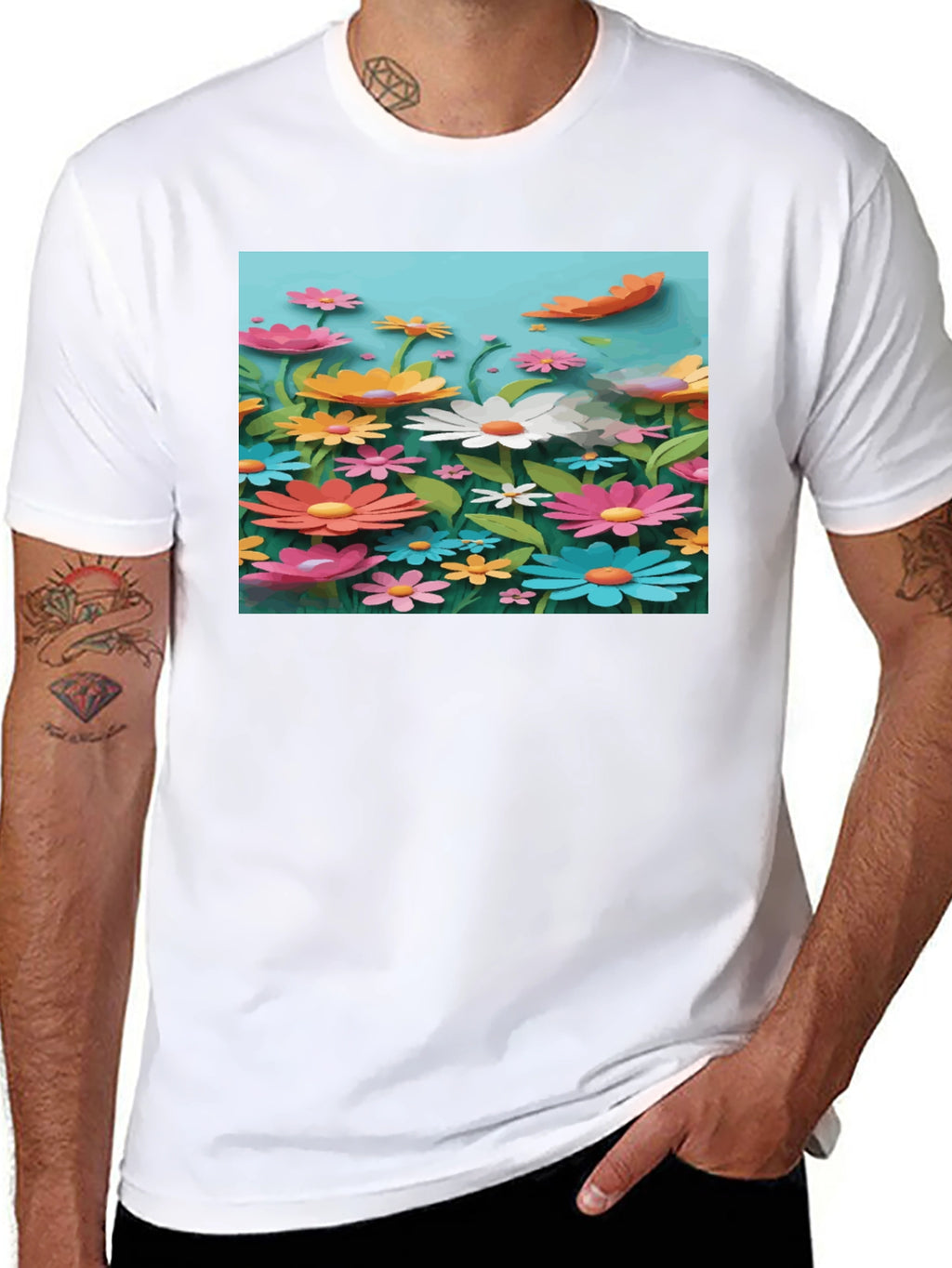 Floral Graphic T-Shirt - Vibrant Garden Print