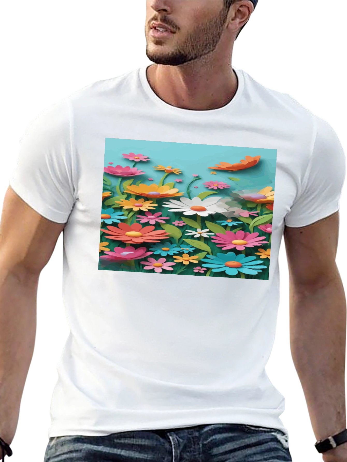 Floral Graphic T-Shirt - Vibrant Garden Print