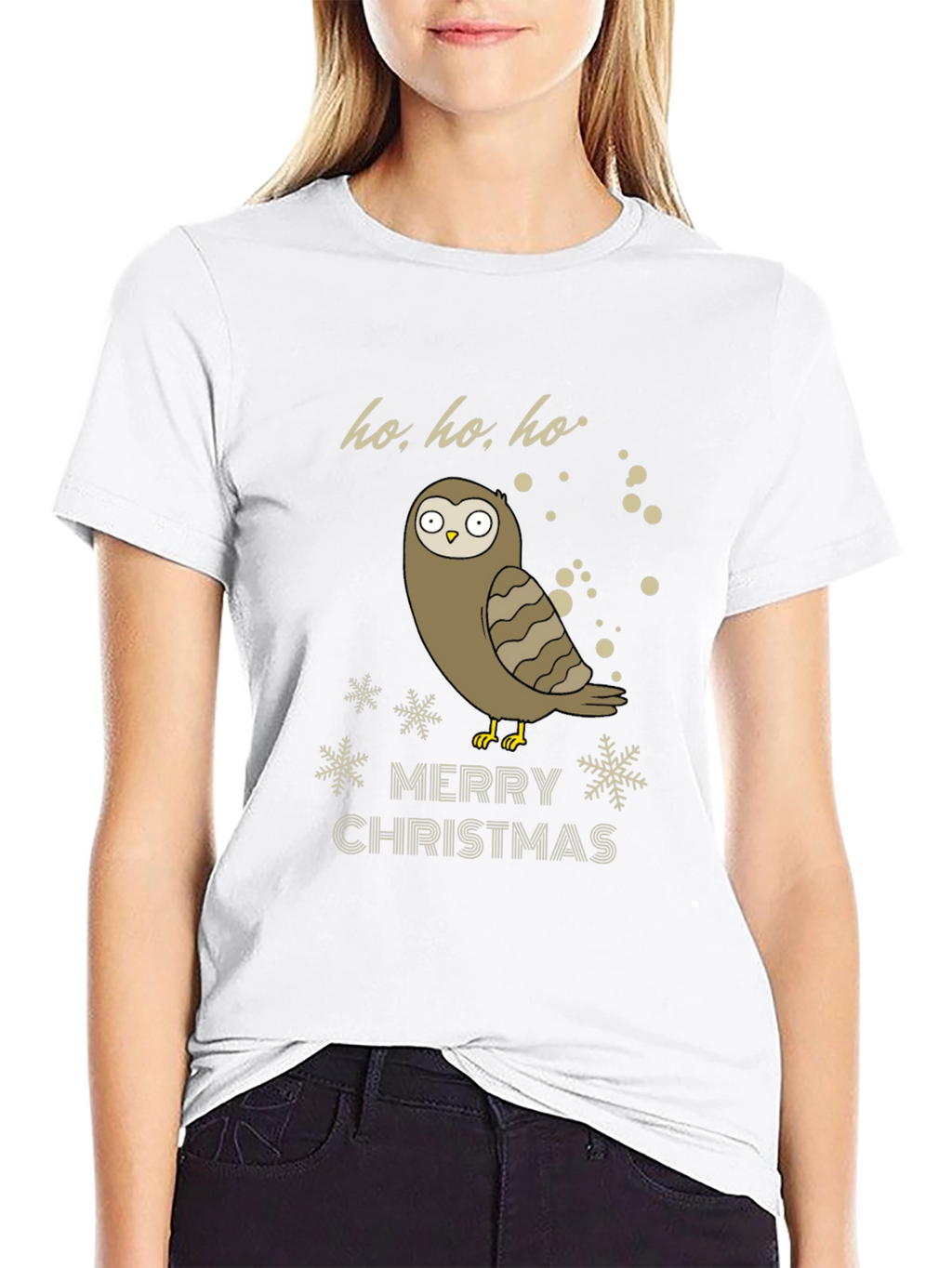 Owl Merry Christmas Graphic T-Shirt - Holiday Tee
