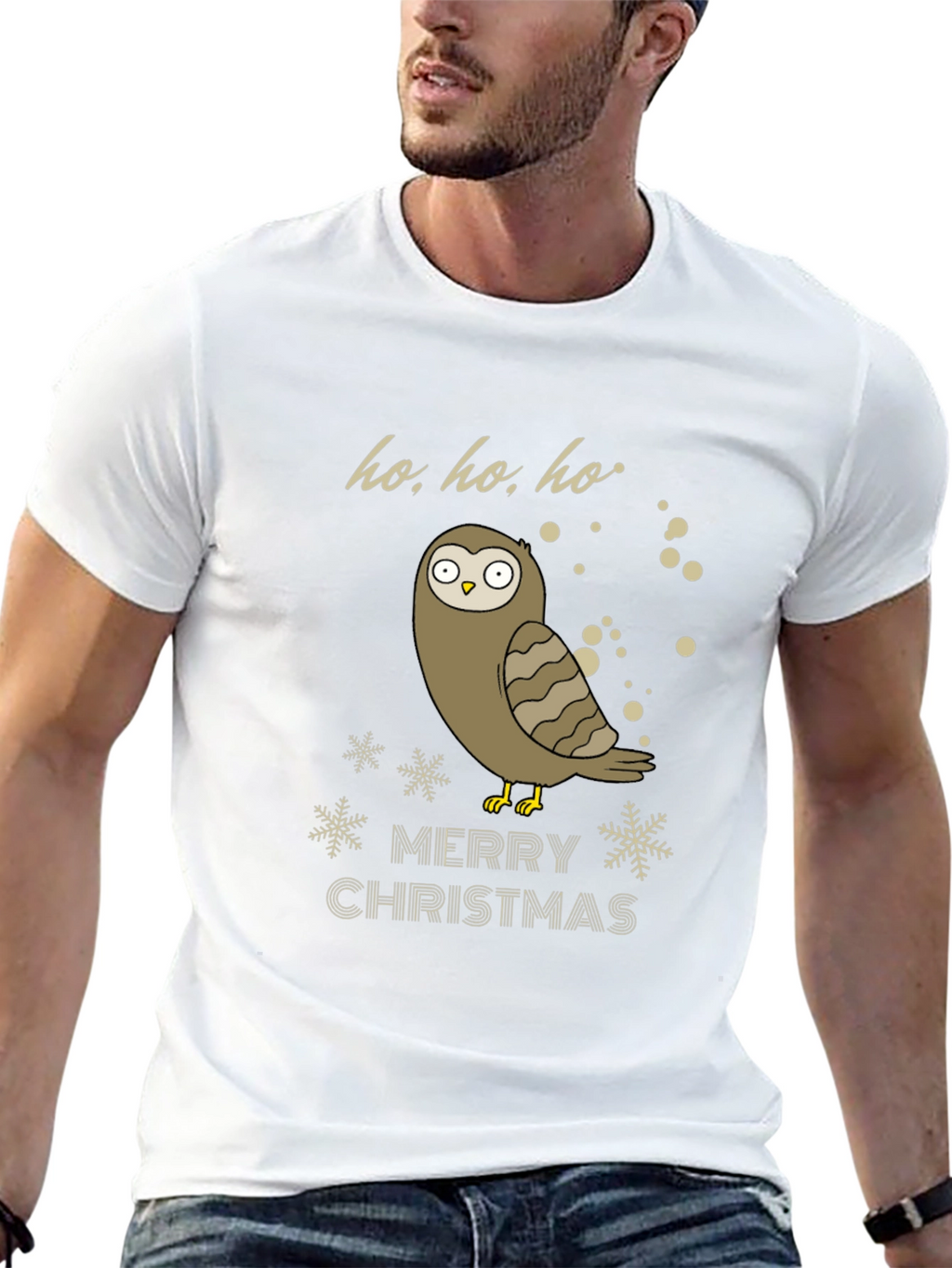 Owl Merry Christmas Graphic T-Shirt - Holiday Tee