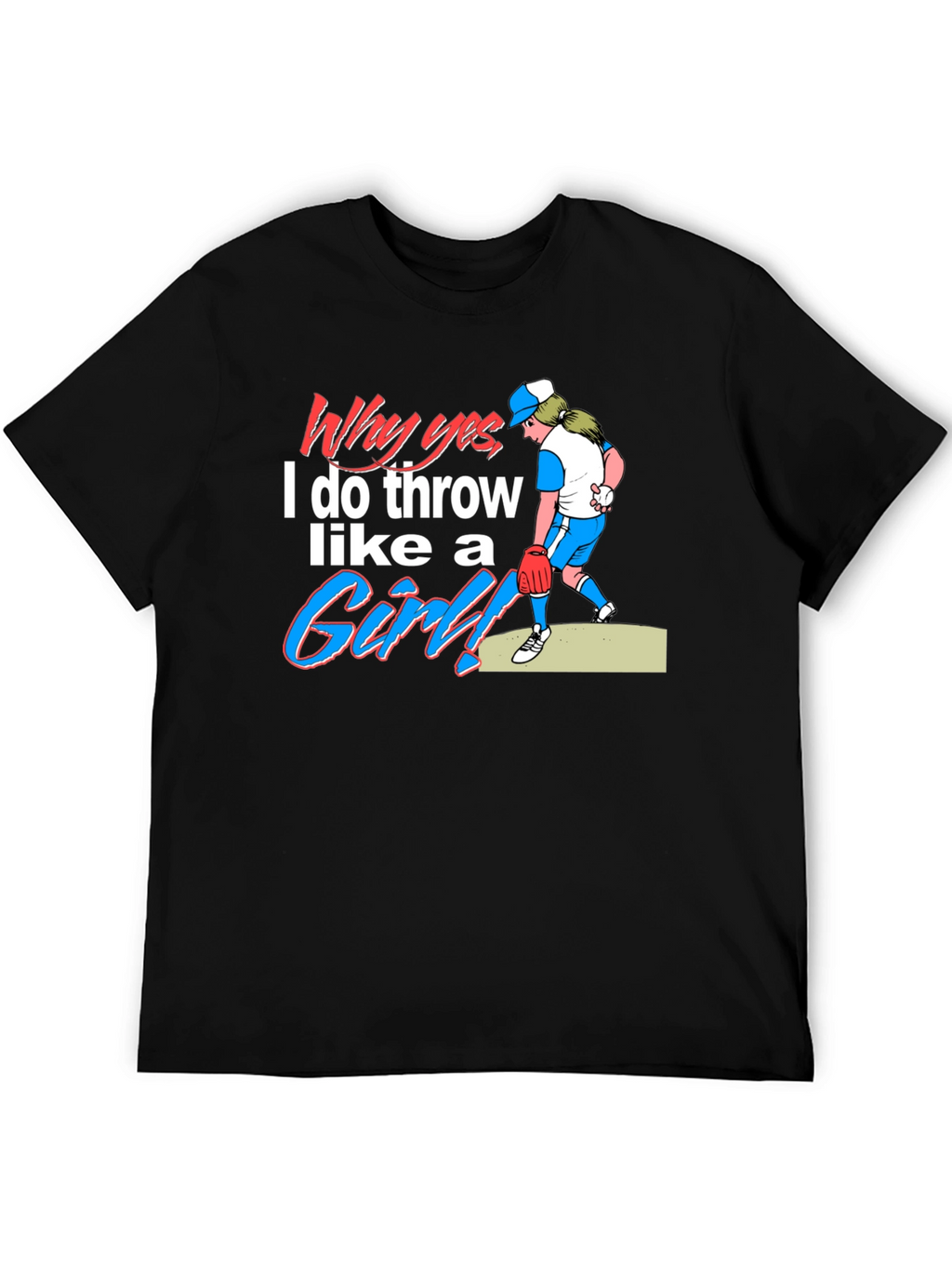 Funny Throw Like a Girl Graphic Tee