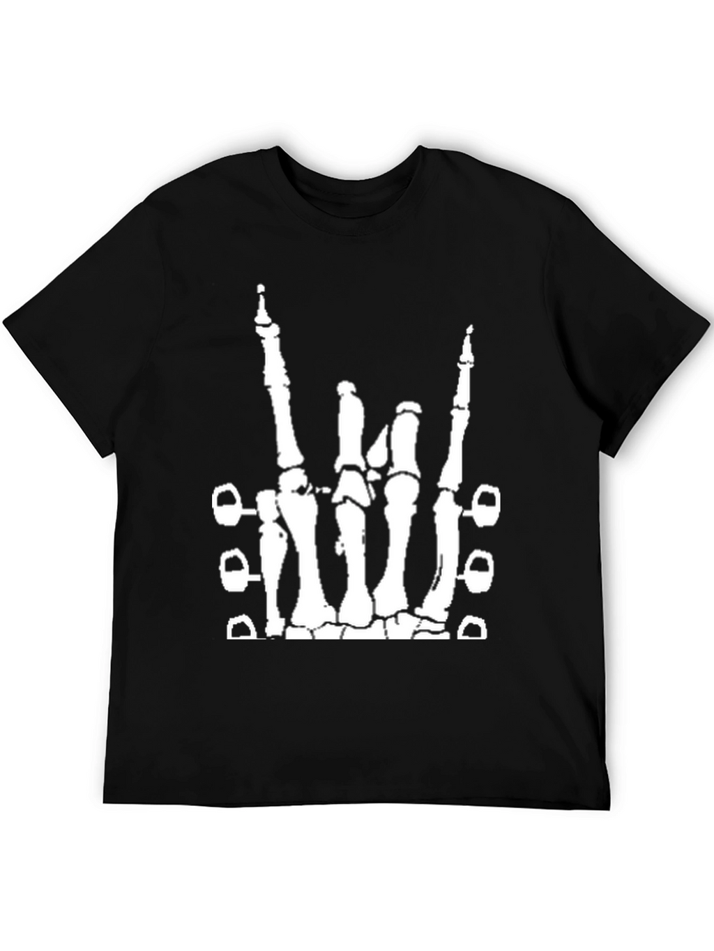 Rock On Skeleton Hand T-Shirt - Black