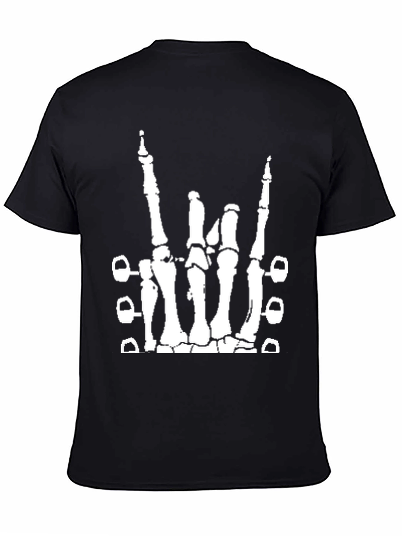 Rock On Skeleton Hand T-Shirt - Black