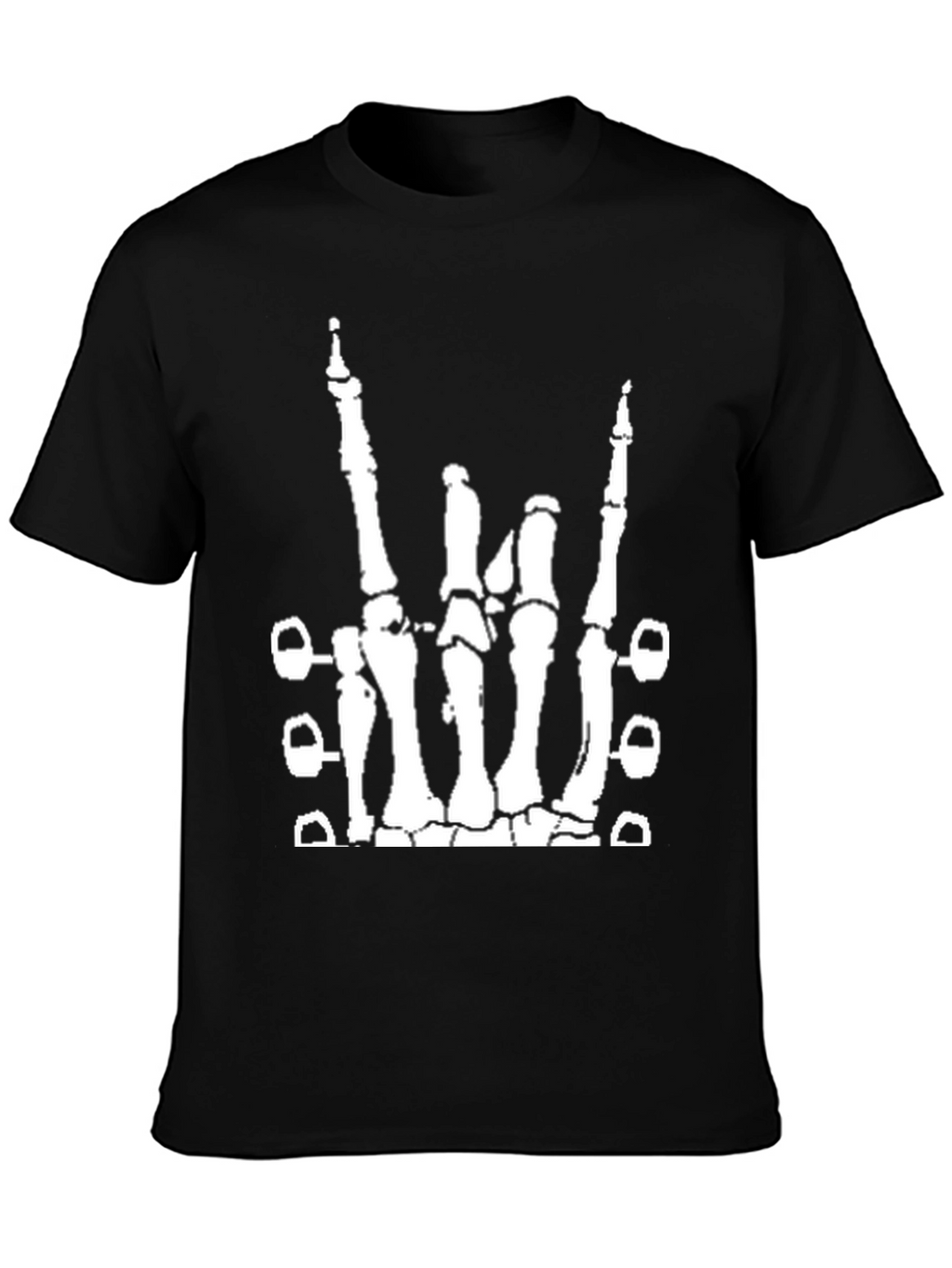 Rock On Skeleton Hand T-Shirt - Black
