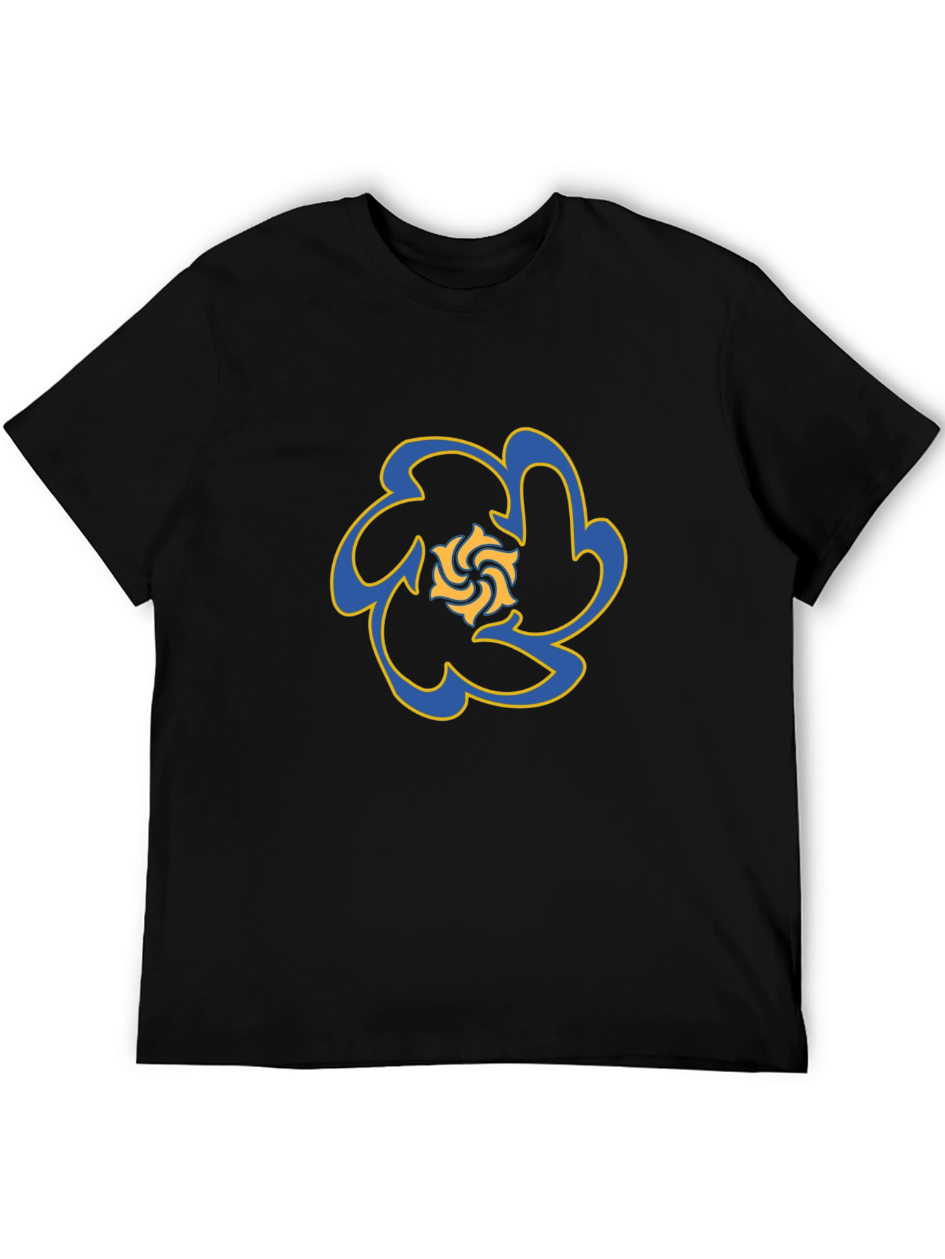 Abstract Floral T-Shirt - Black