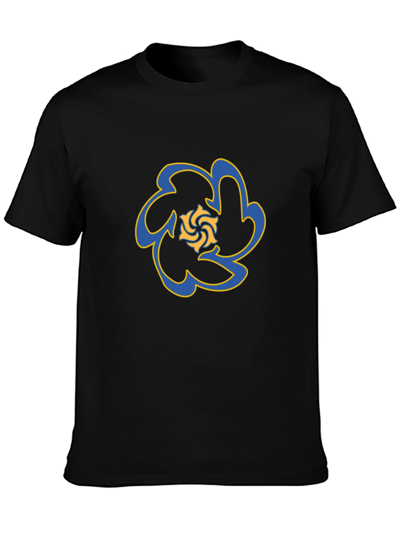 Abstract Floral T-Shirt - Black