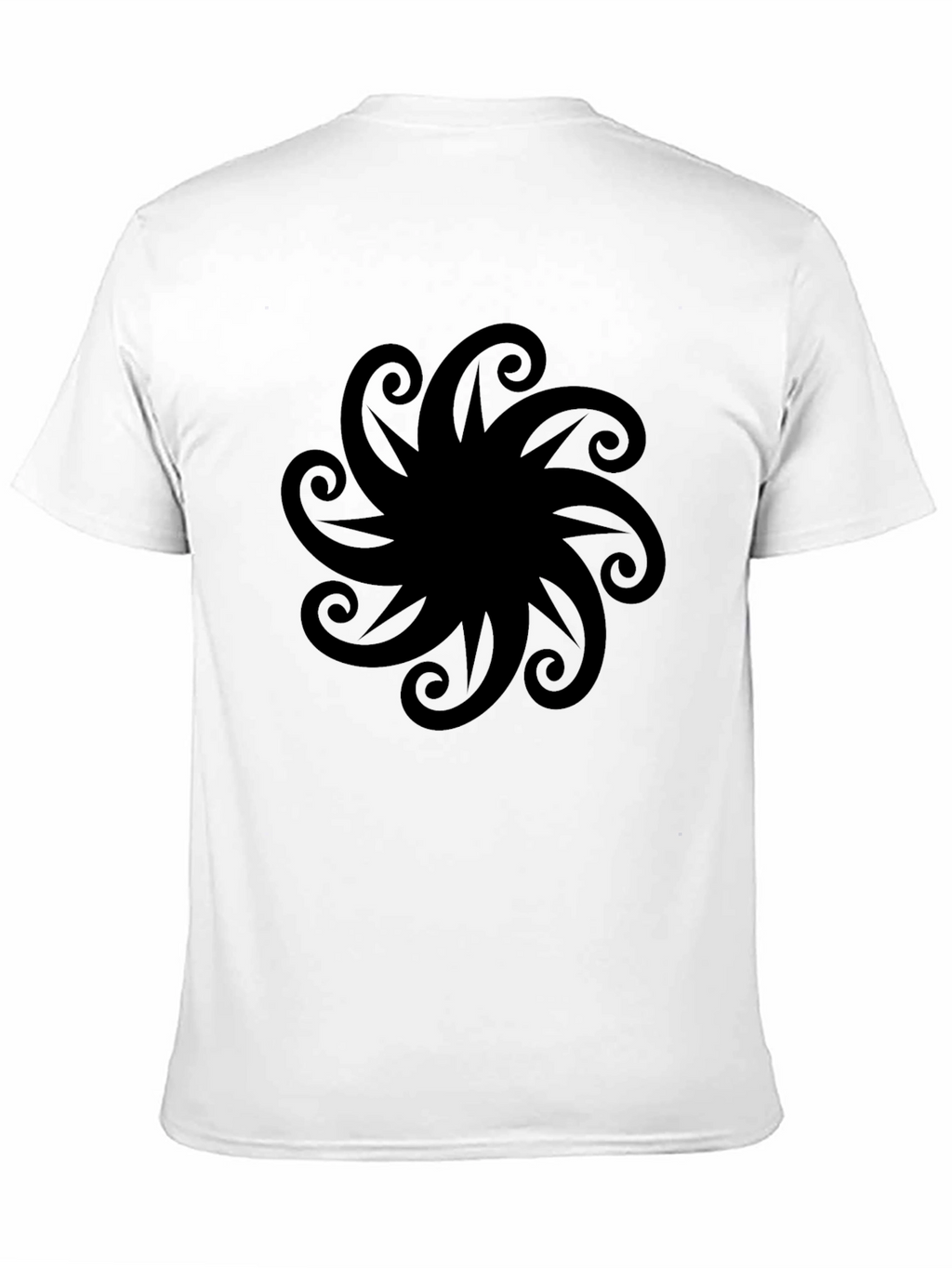 Black Graphic Tee - Swirl Design