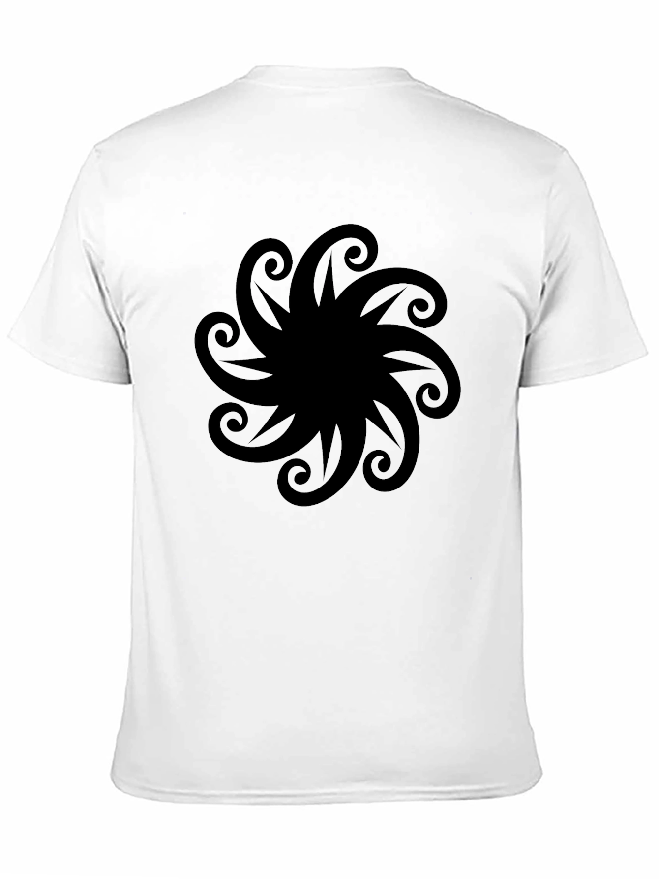 Black Graphic Tee - Swirl Design