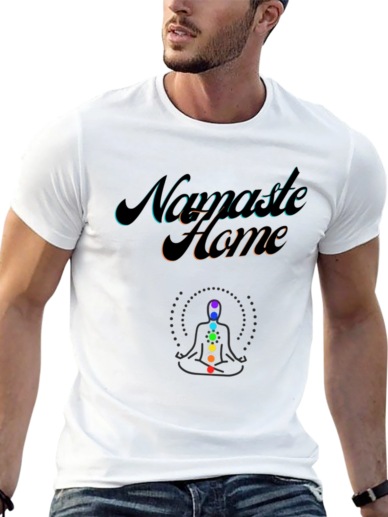 Namaste Home Chakra Graphic Black T-Shirt