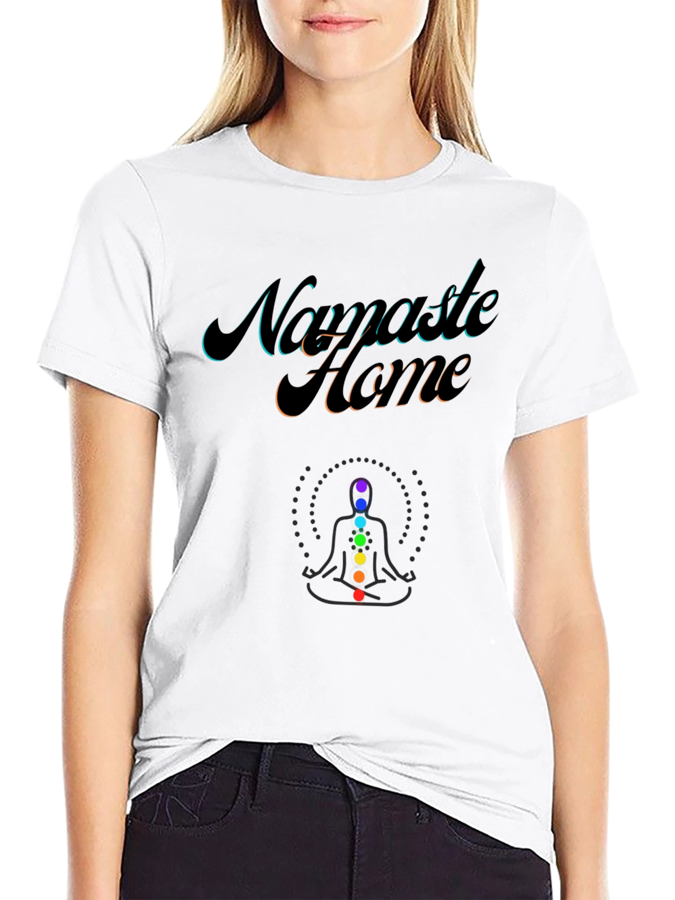 Namaste Home Chakra Graphic Black T-Shirt