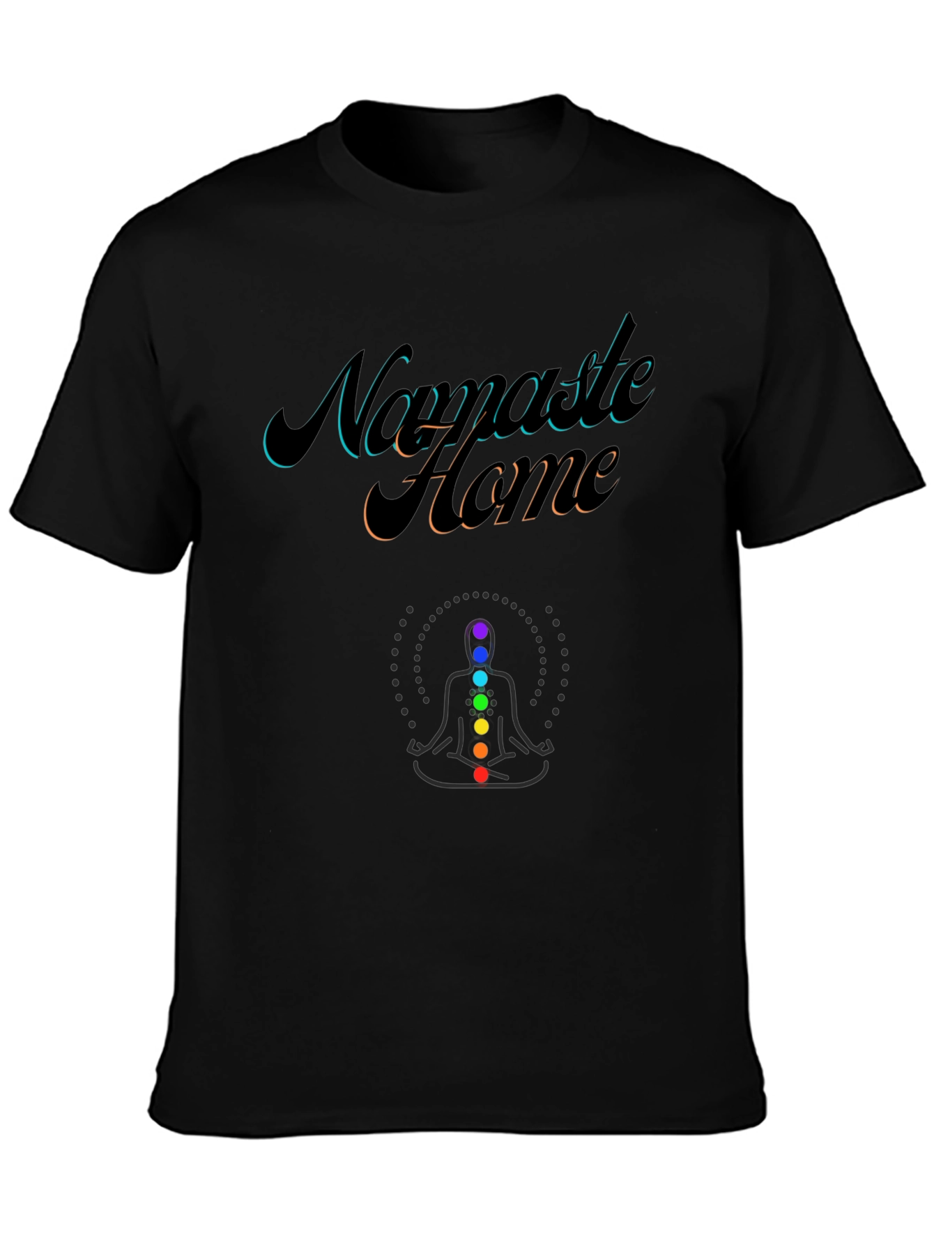 Namaste Home Chakra Graphic Black T-Shirt