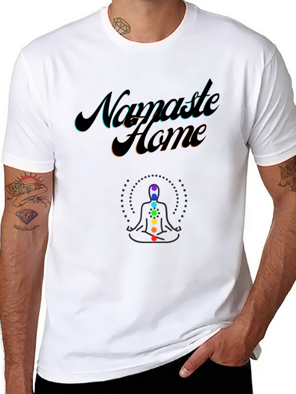 Namaste Home Chakra Graphic Black T-Shirt