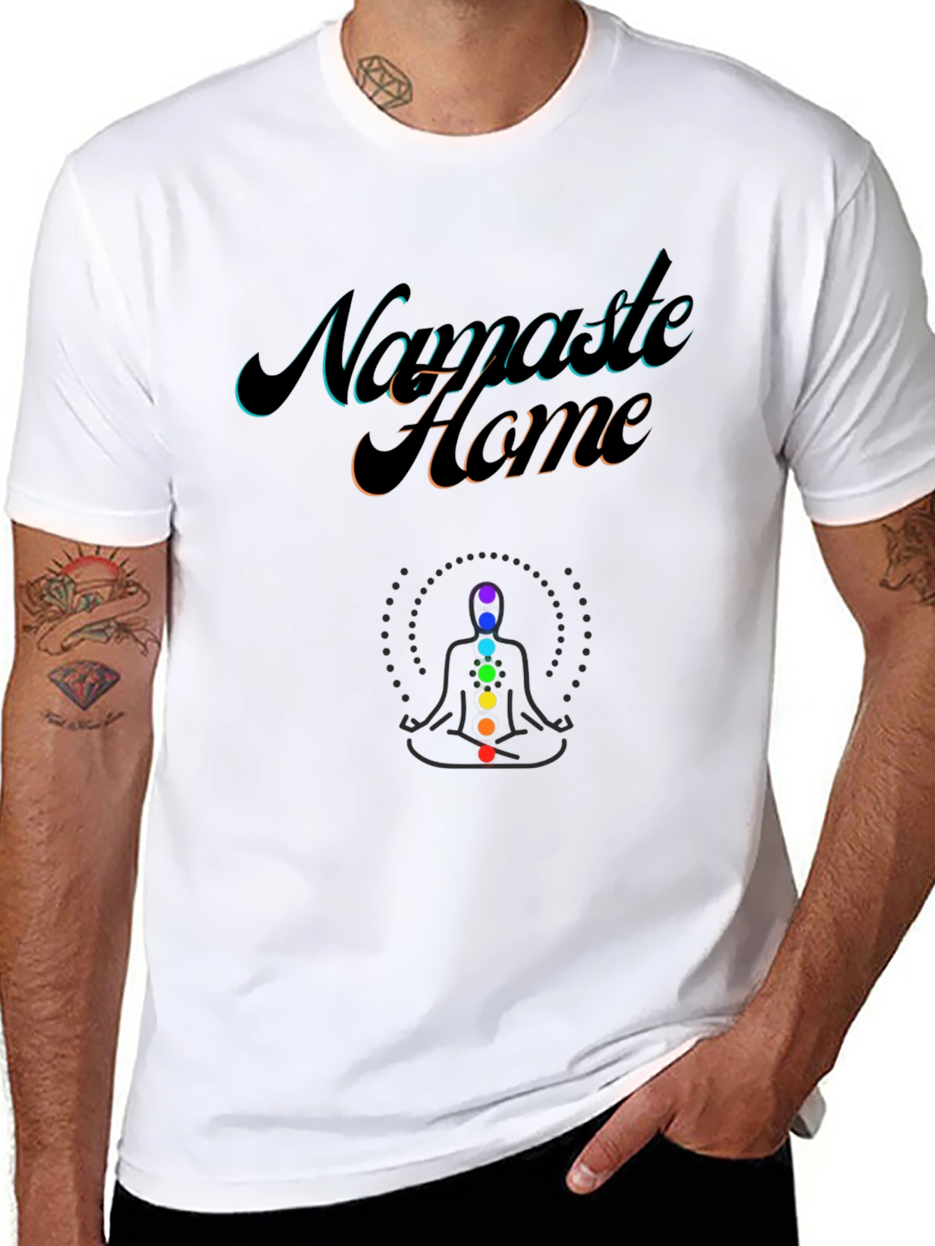 Namaste Home Chakra Graphic Black T-Shirt