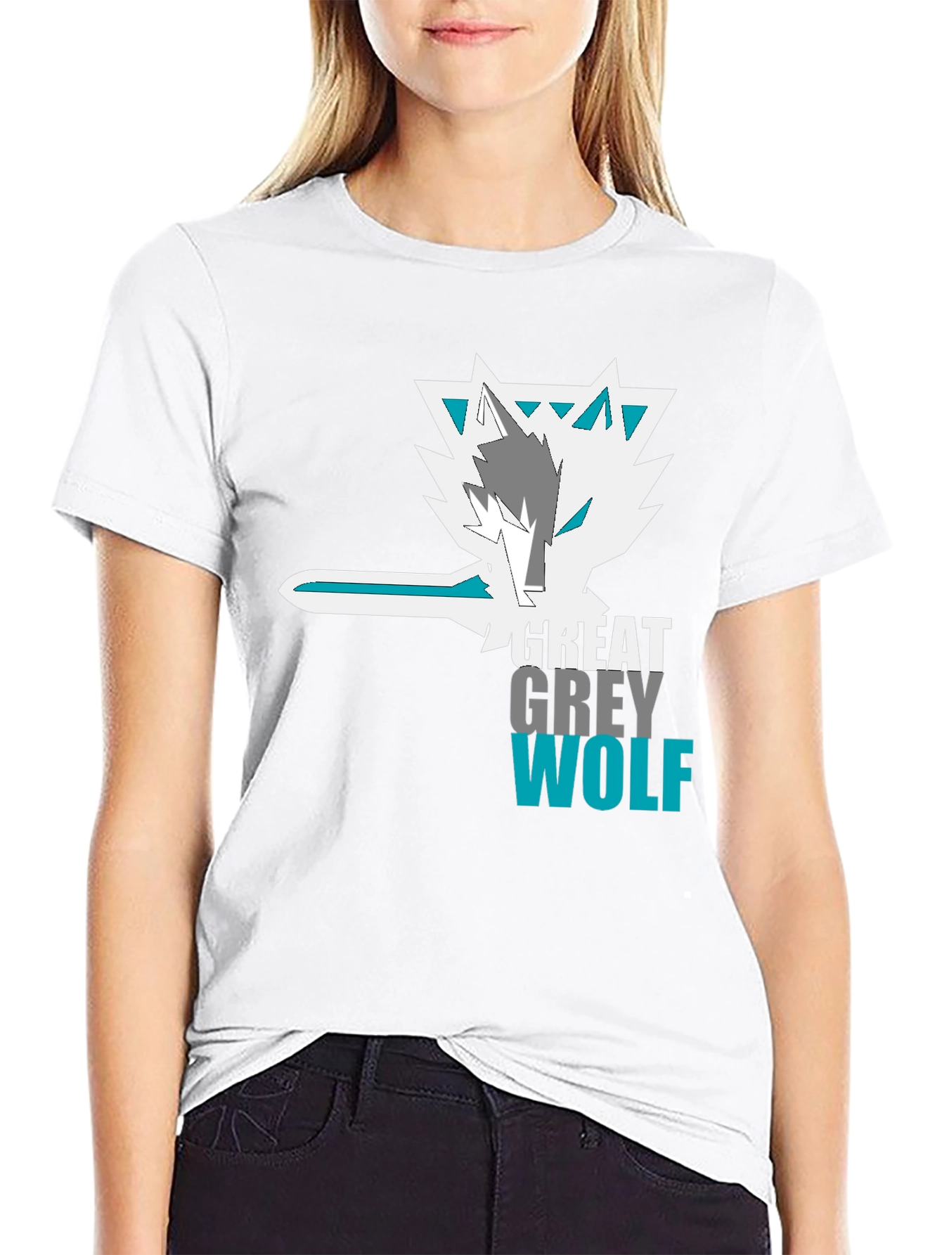 Great Grey Wolf Graphic Tee - Black