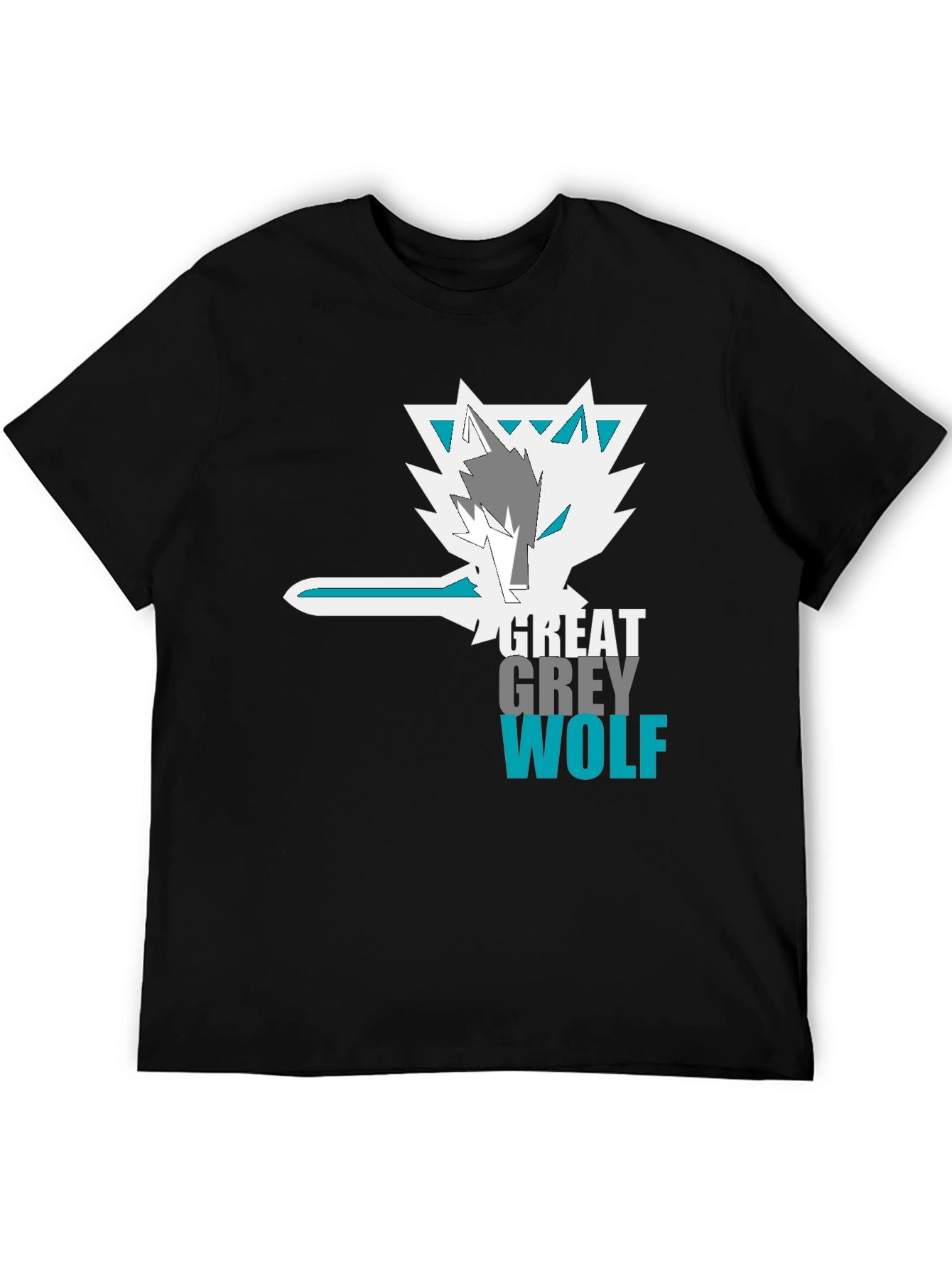 Great Grey Wolf Graphic Tee - Black