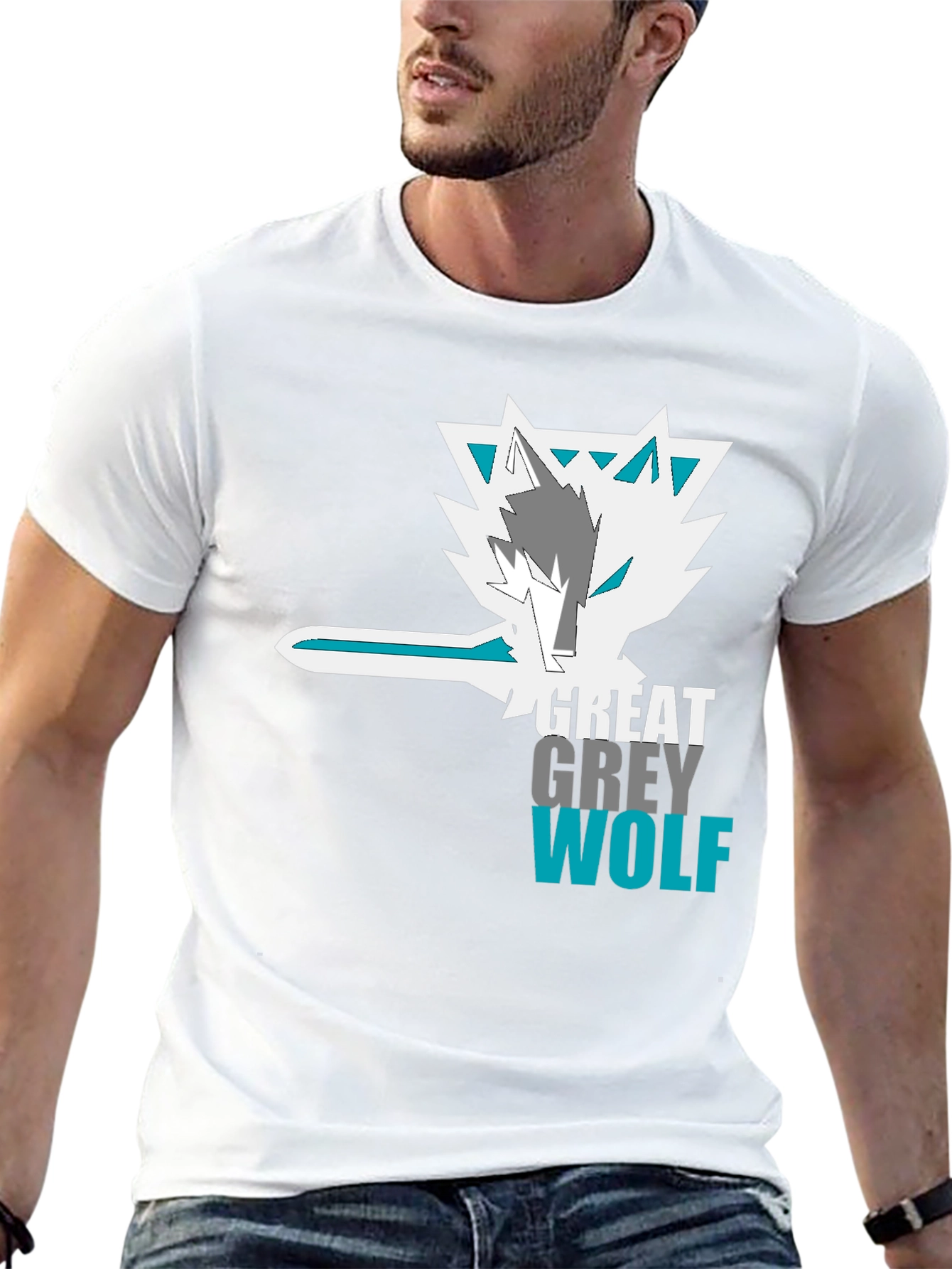 Great Grey Wolf Graphic Tee - Black