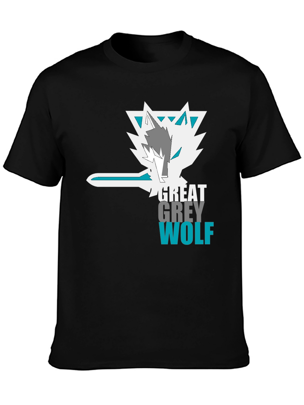 Great Grey Wolf Graphic Tee - Black