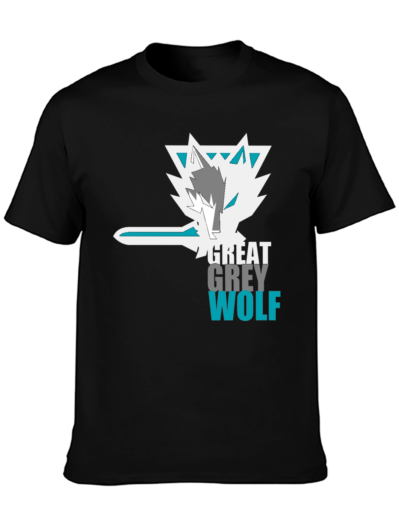 Great Grey Wolf Graphic Tee - Black