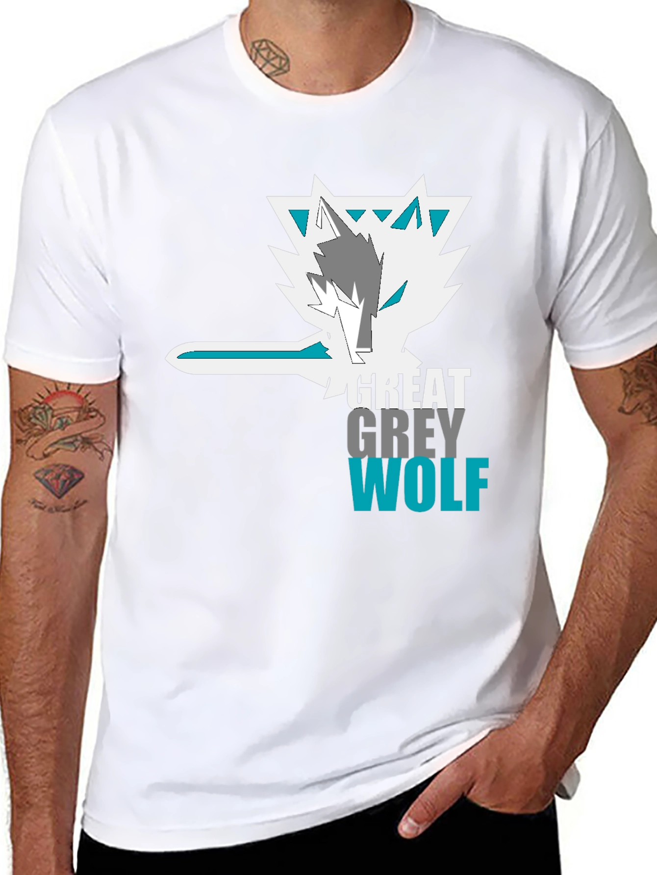 Great Grey Wolf Graphic Tee - Black