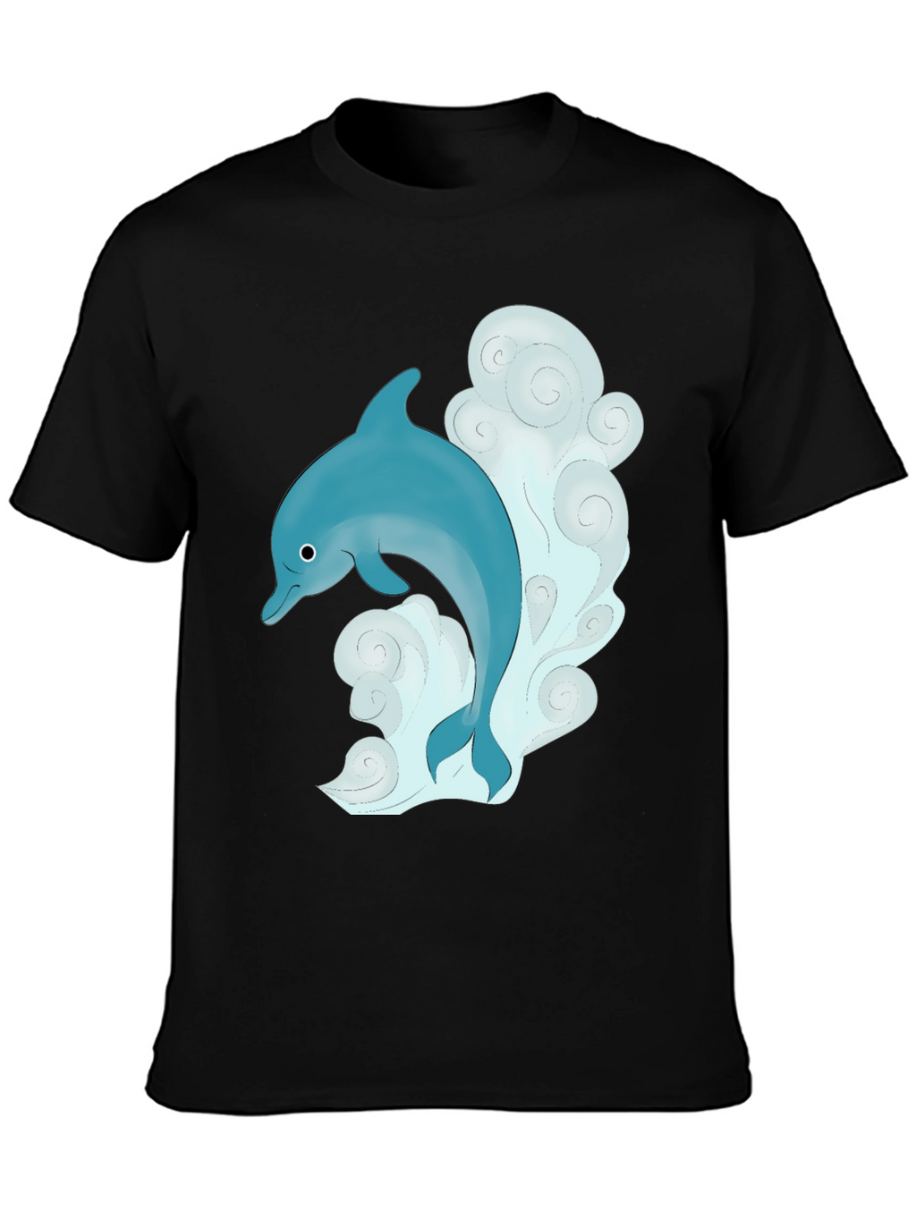 Dolphin Graphic T-Shirt - Black Cotton Tee