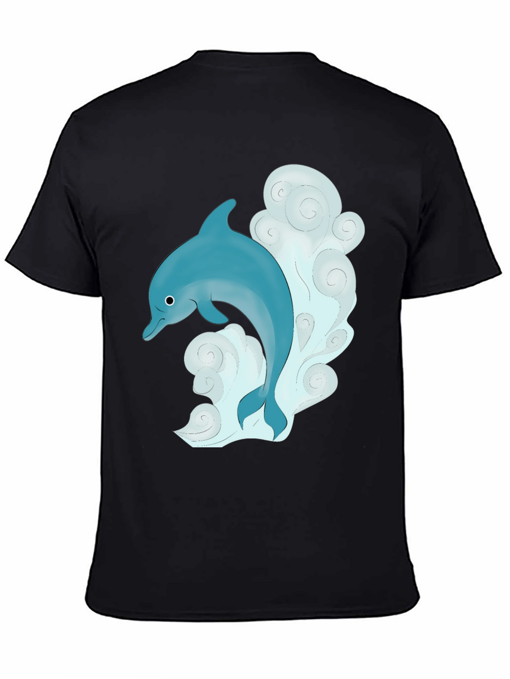 Dolphin Graphic T-Shirt - Black Cotton Tee