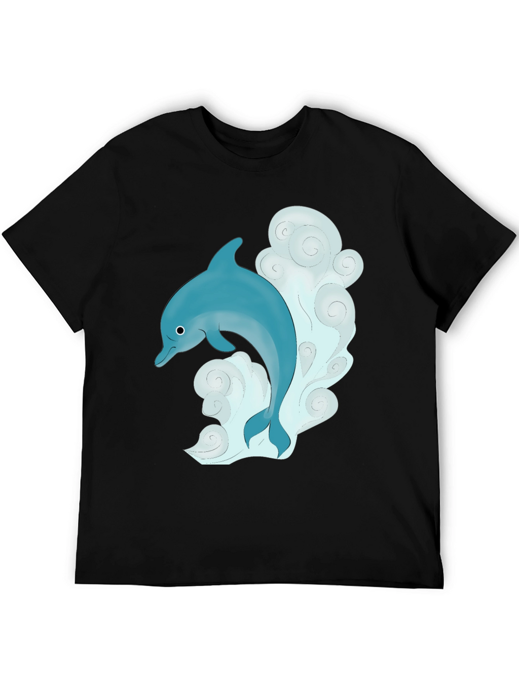 Dolphin Graphic T-Shirt - Black Cotton Tee